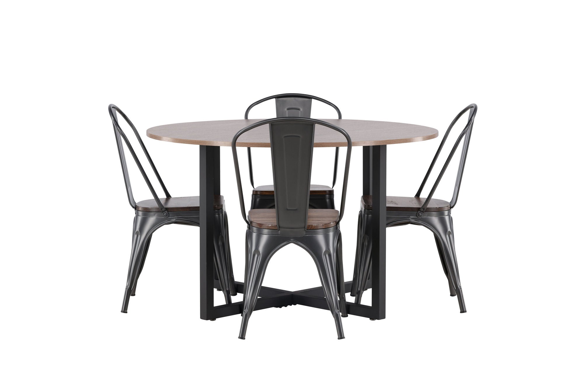 Venture Home Durango spisebord - Black / Walnut MDF +Tempe Spisebordsstol - Dark grey / Dark Brown MDF _4