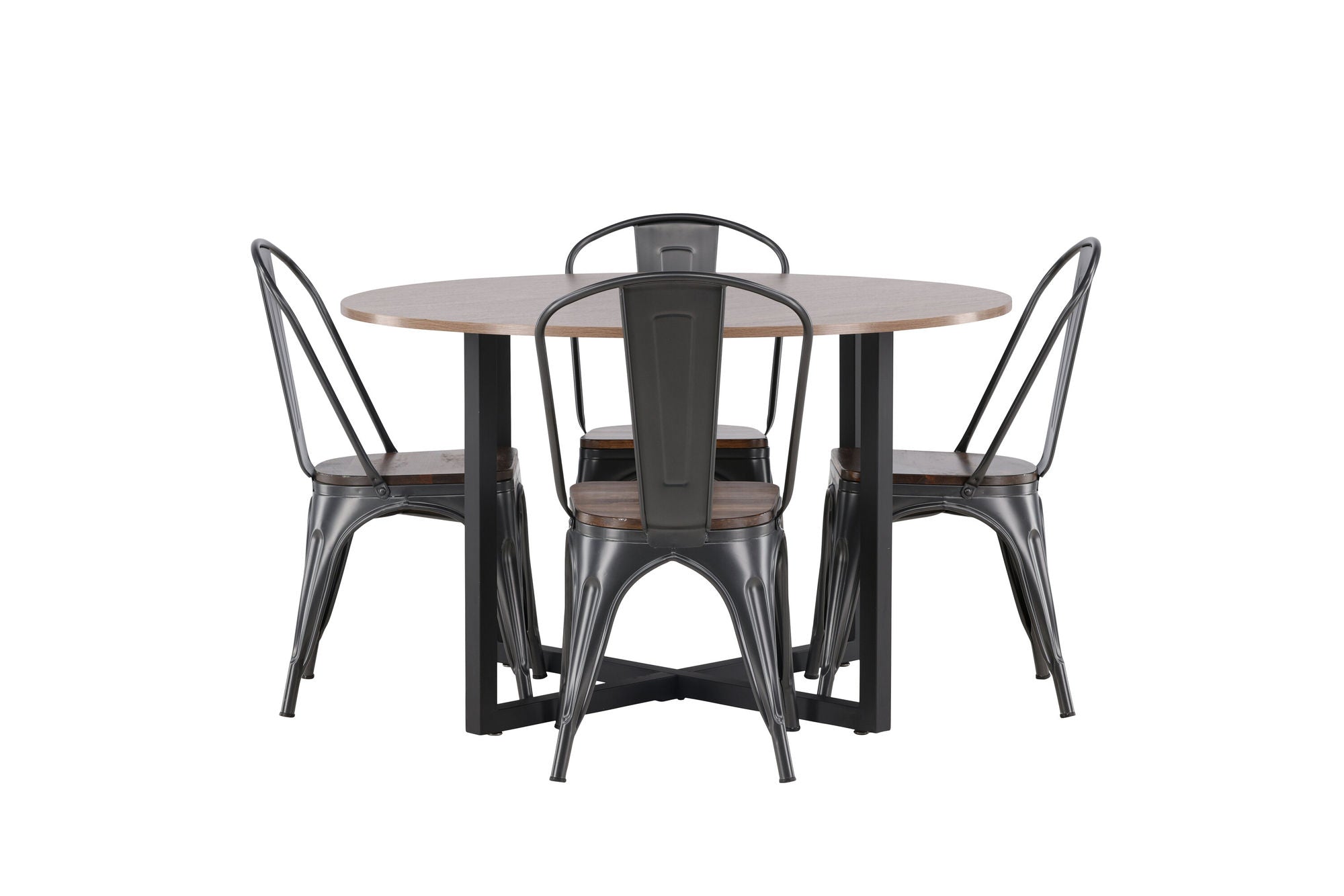 Venture Home Durango spisebord - Black / Walnut MDF +Tempe Spisebordsstol - Dark grey / Dark Brown MDF _4