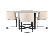 Venture Home Durango spisebord - Black / Walnut MDF +Simrishman Spisebordsstol - Black / Beige TC-fabric _4