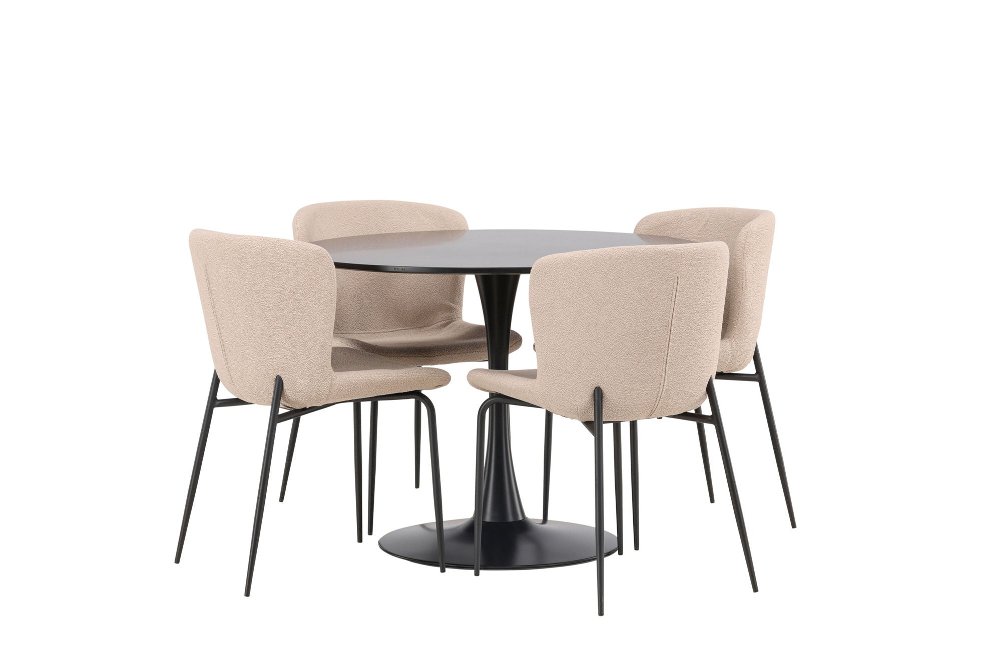 Venture Home Glade spisebord - Black / Black MDF +Modesto Spisebordsstol - Grey / Smoked Black Boucle _4