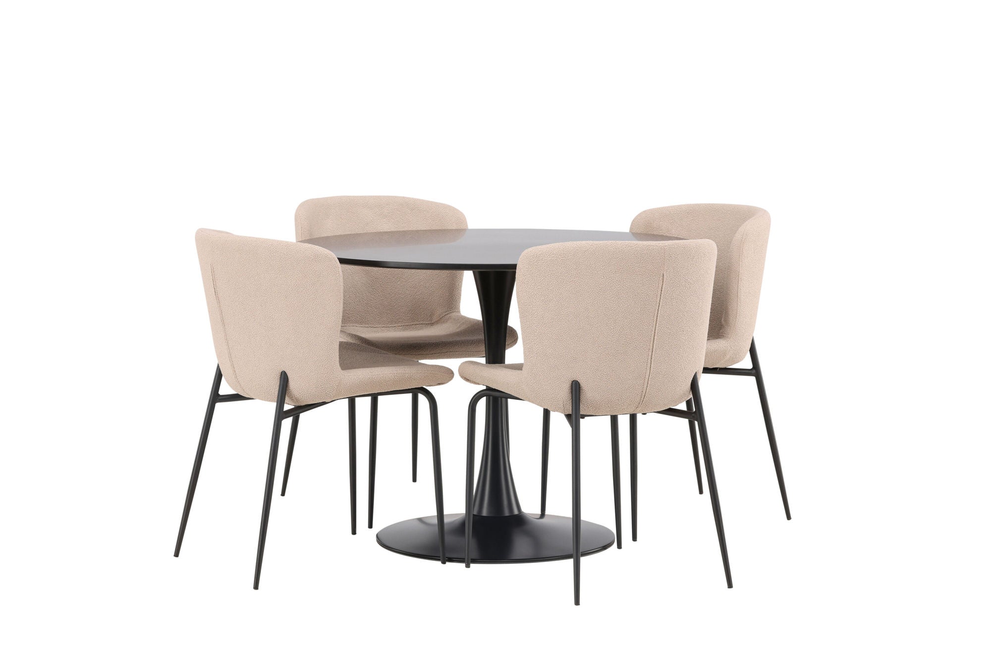 Venture Home Glade spisebord - Black / Black MDF +Modesto Spisebordsstol - Grey / Smoked Black Boucle _4