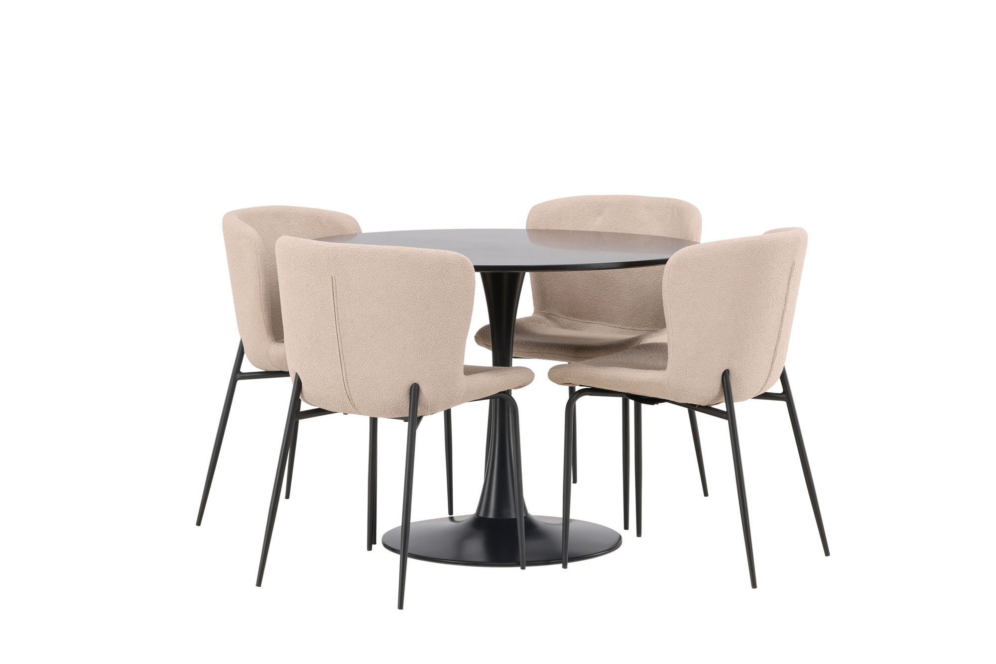 Venture Home Glade spisebord - Black / Black MDF +Modesto Spisebordsstol - Grey / Smoked Black Boucle _4