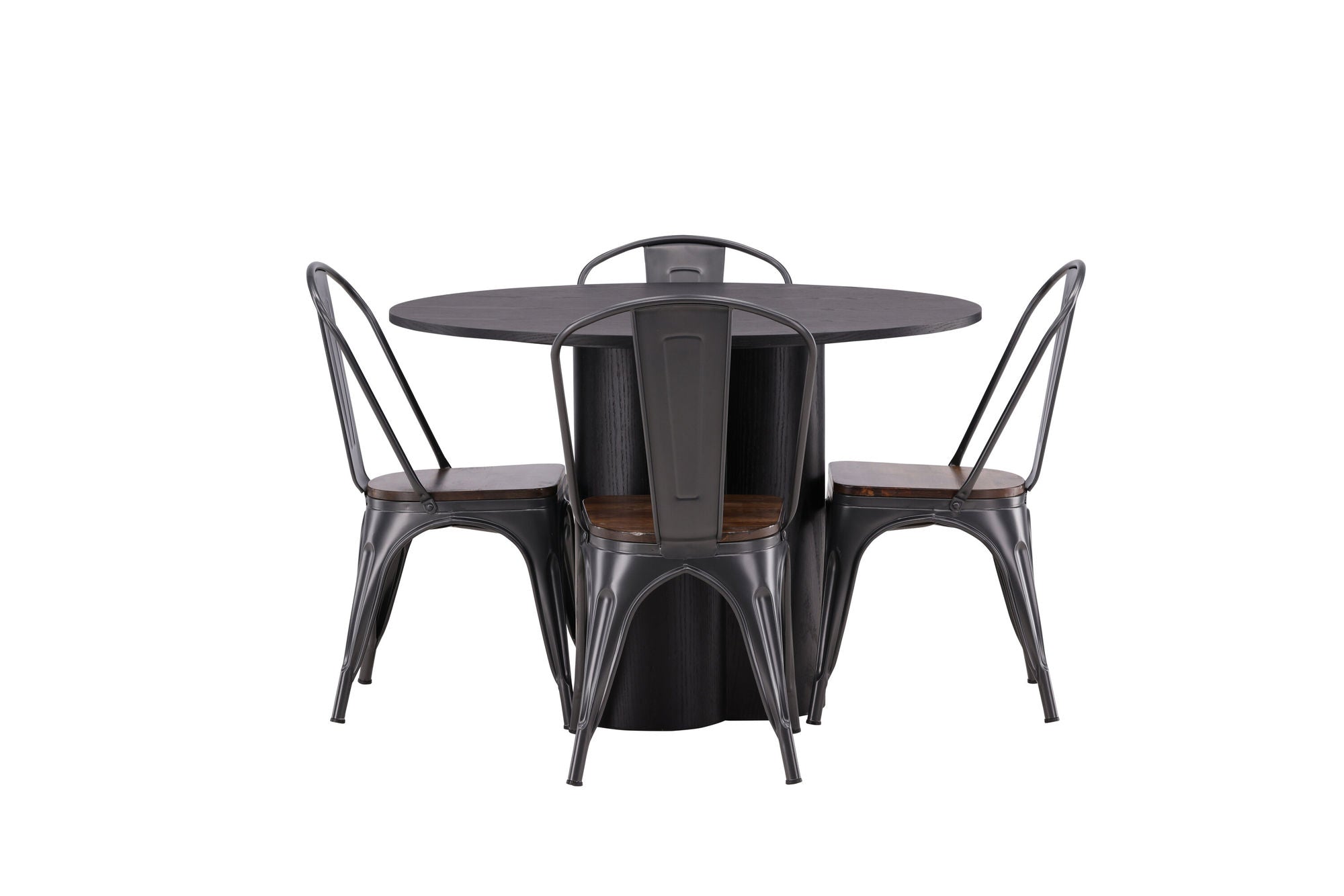 Venture Home OliviaDiningbord-Black/BlackVeneer+TempeDiningstol-Darkgrey/DarkBrownMDF_4