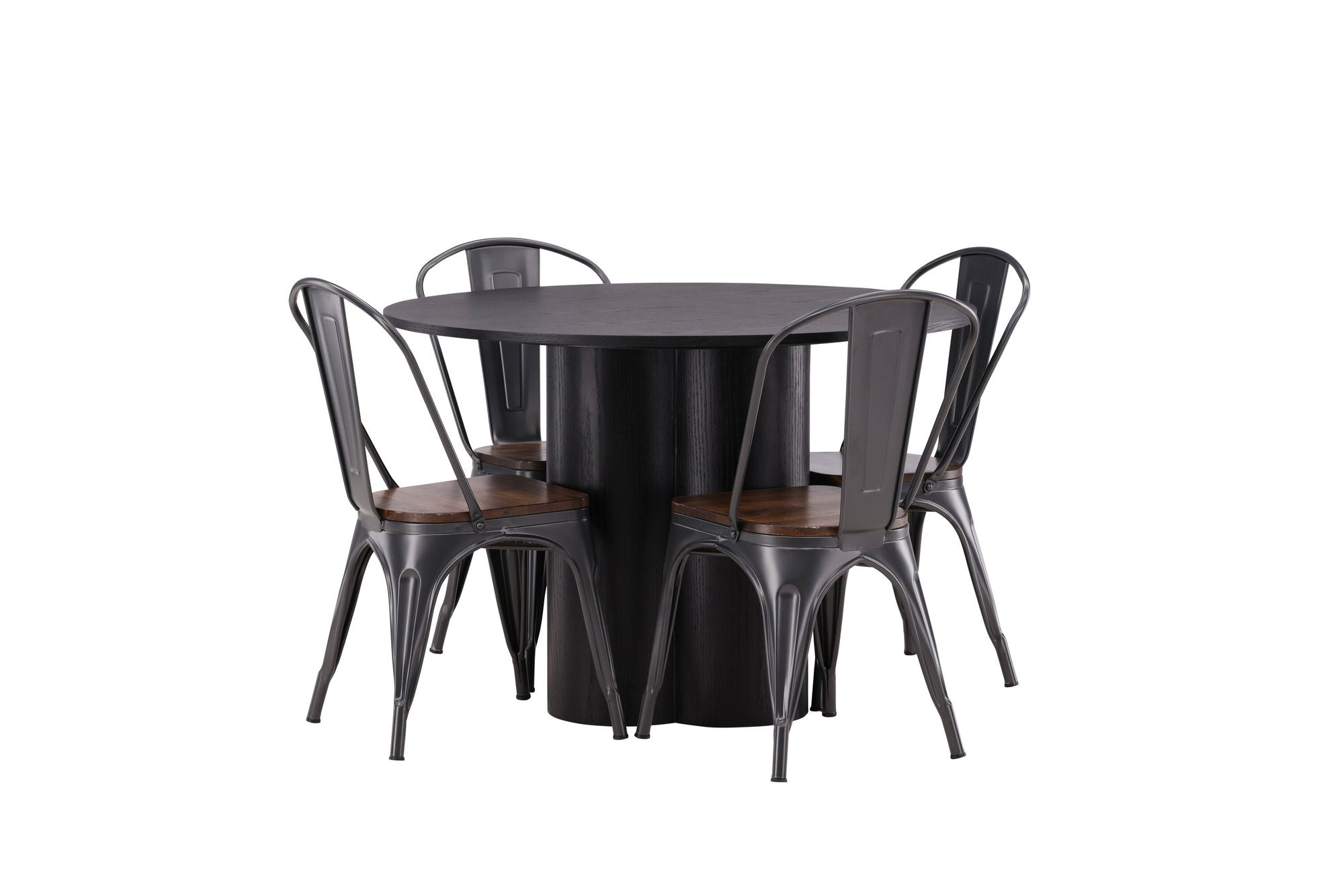 Venture Home OliviaDiningbord-Black/BlackVeneer+TempeDiningstol-Darkgrey/DarkBrownMDF_4