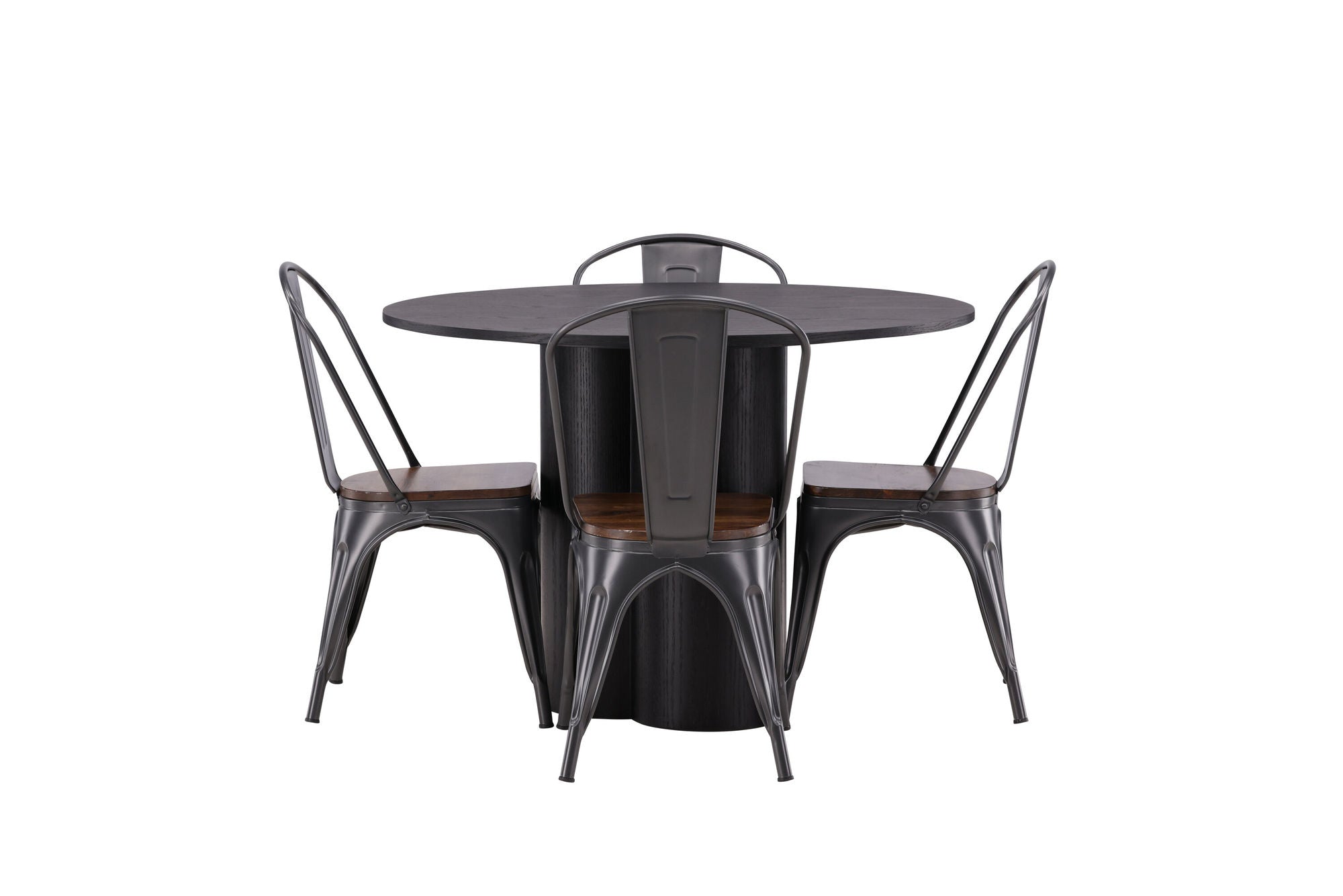 Venture Home OliviaDiningbord-Black/BlackVeneer+TempeDiningstol-Darkgrey/DarkBrownMDF_4