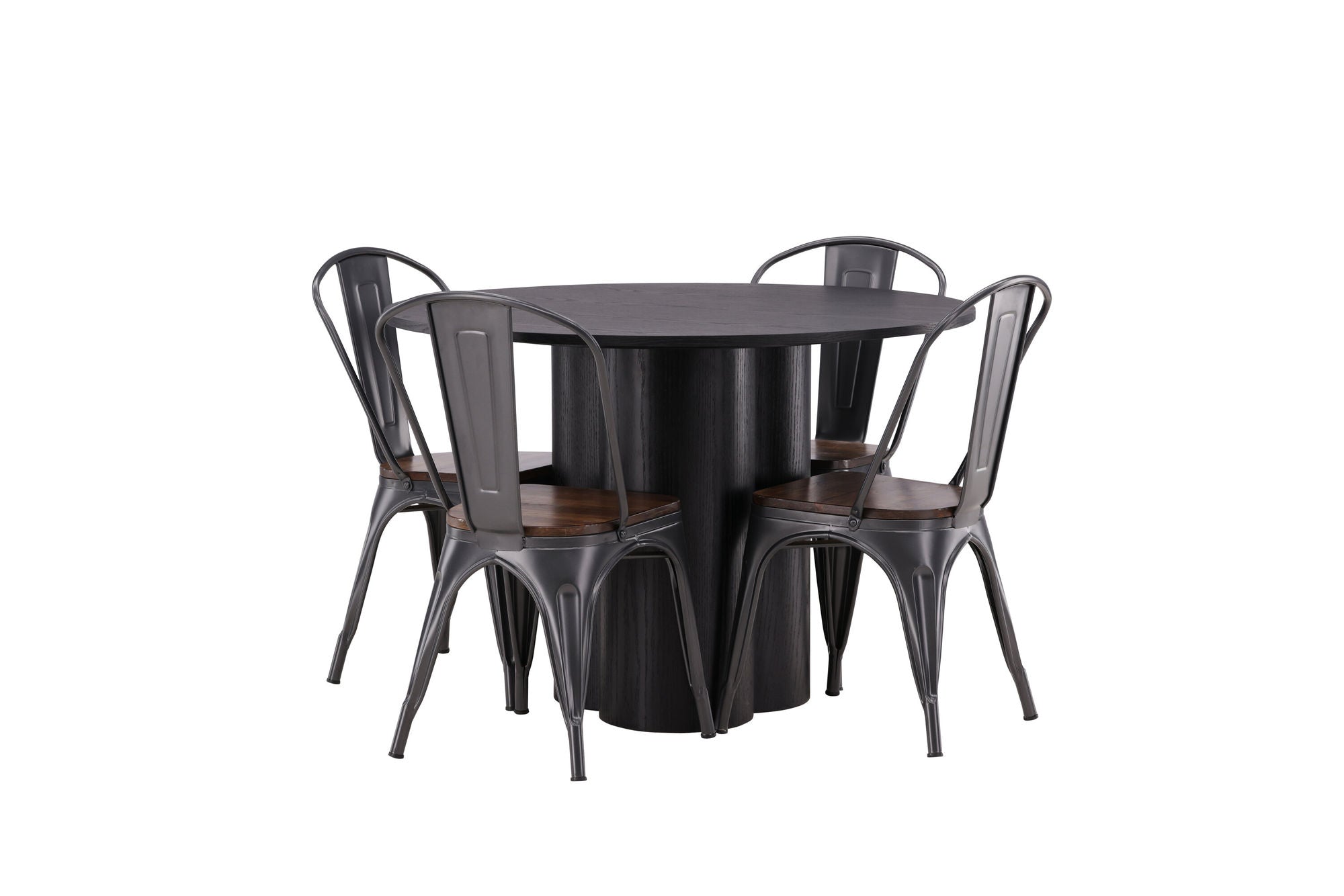 Venture Home OliviaDiningbord-Black/BlackVeneer+TempeDiningstol-Darkgrey/DarkBrownMDF_4