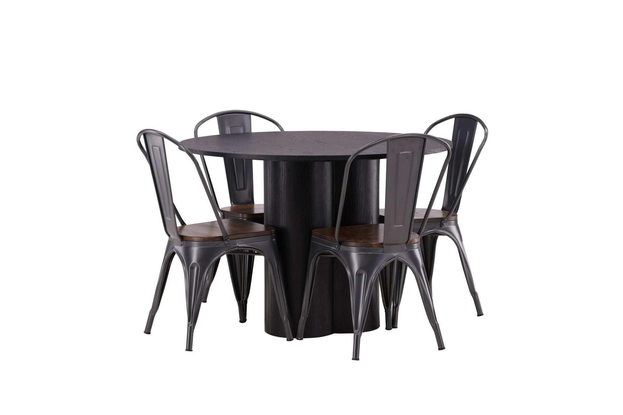Venture Home OliviaDiningbord-Black/BlackVeneer+TempeDiningstol-Darkgrey/DarkBrownMDF_4