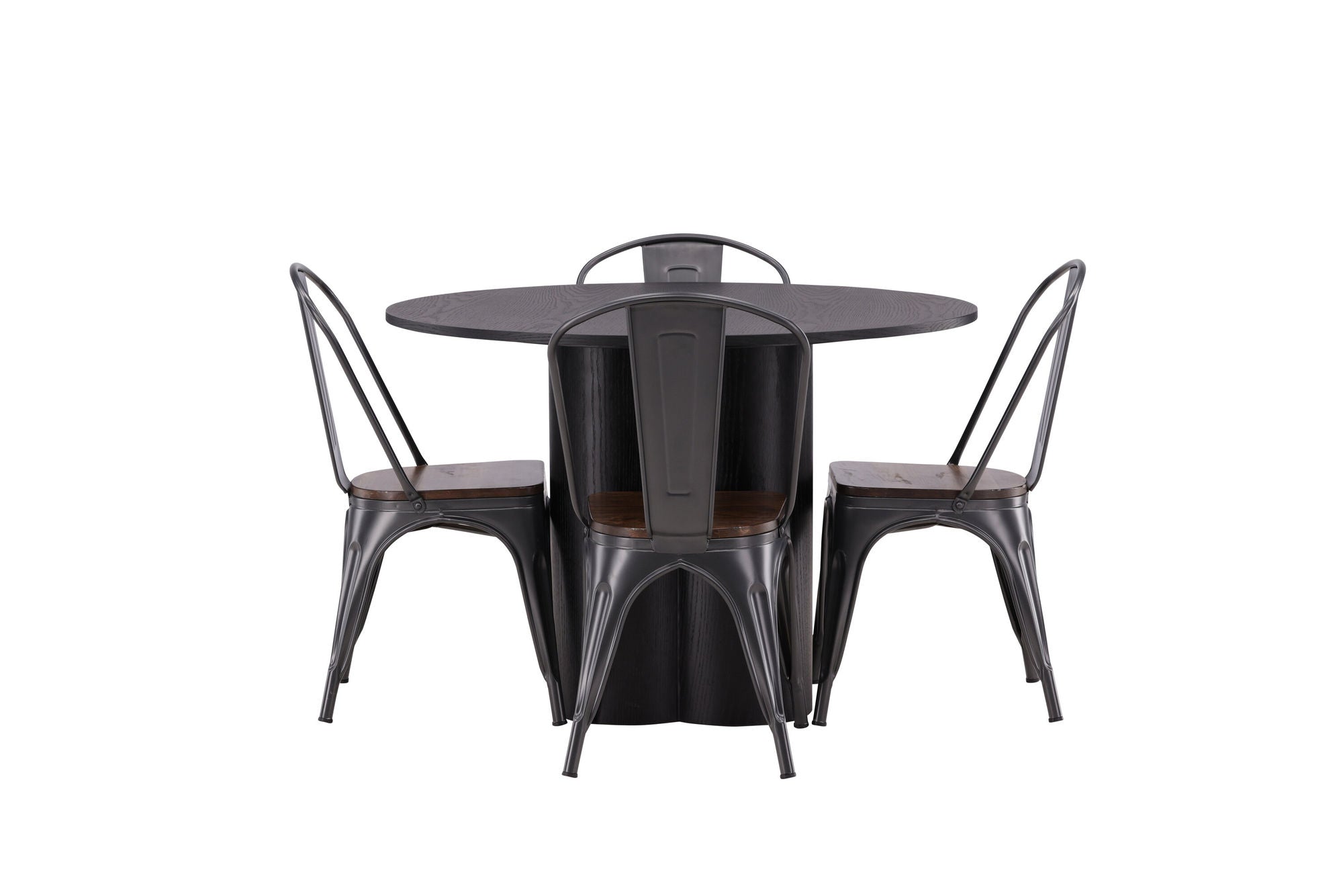 Venture Home OliviaDiningbord-Black/BlackVeneer+TempeDiningstol-Darkgrey/DarkBrownMDF_4