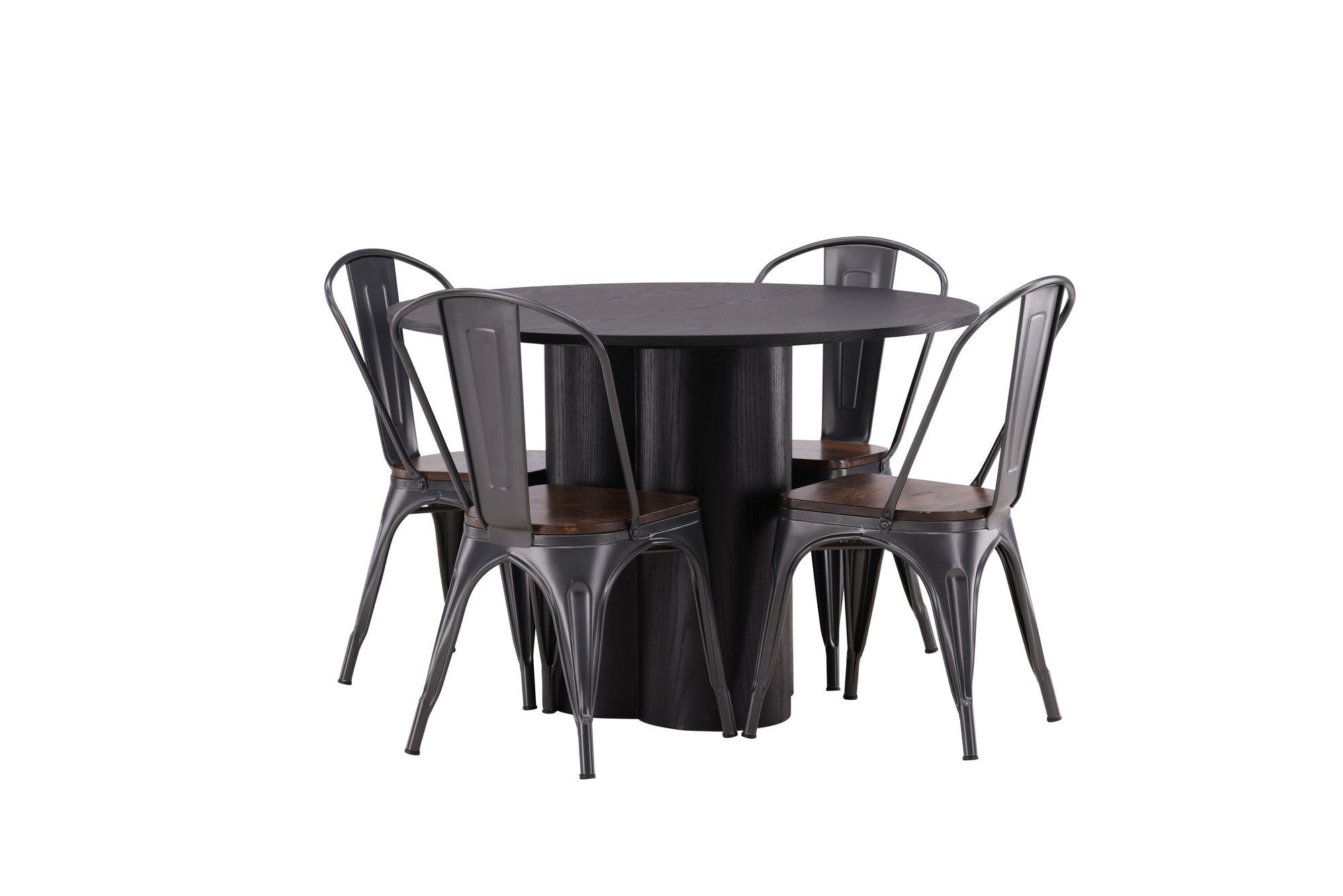 Venture Home OliviaDiningbord-Black/BlackVeneer+TempeDiningstol-Darkgrey/DarkBrownMDF_4