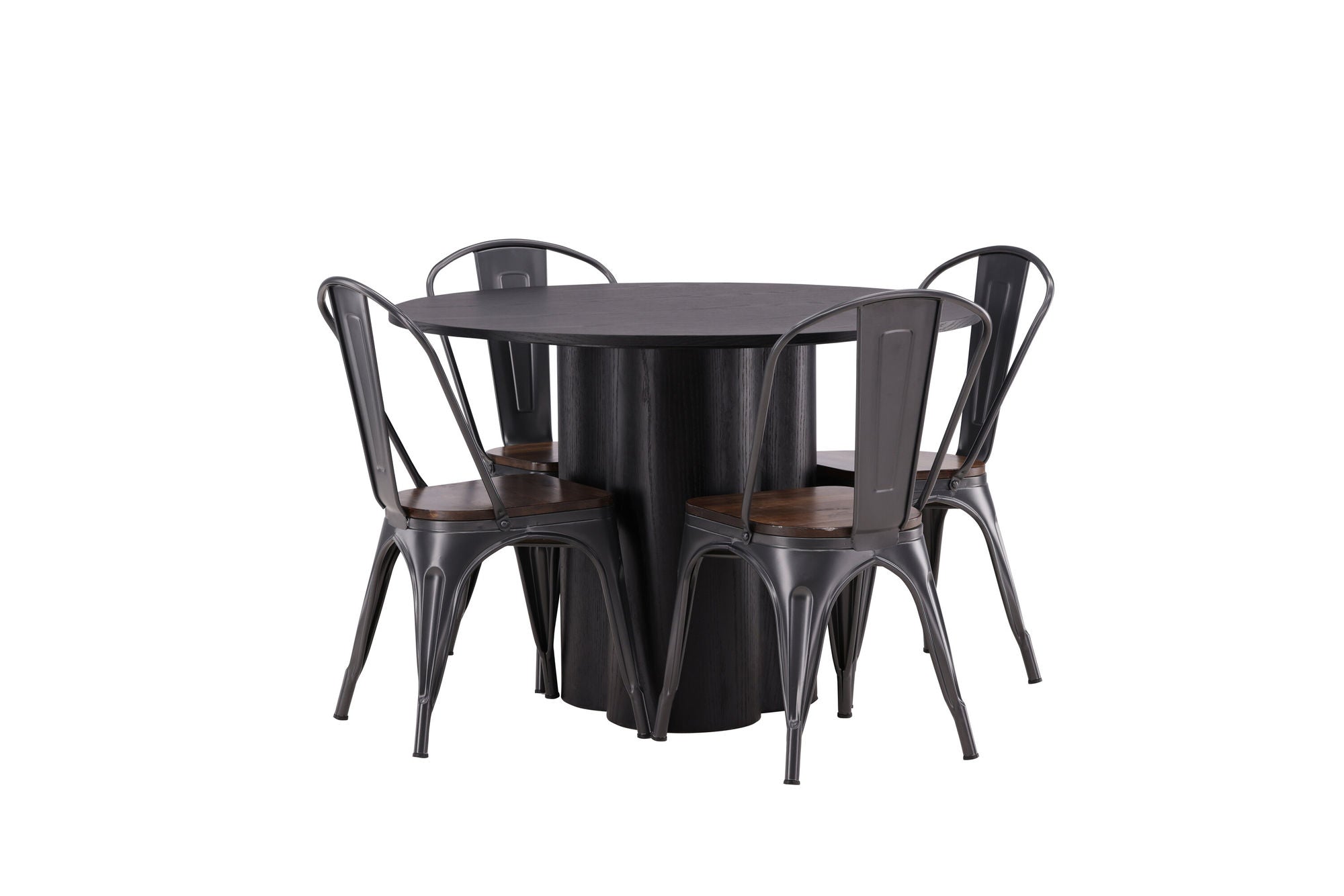 Venture Home OliviaDiningbord-Black/BlackVeneer+TempeDiningstol-Darkgrey/DarkBrownMDF_4