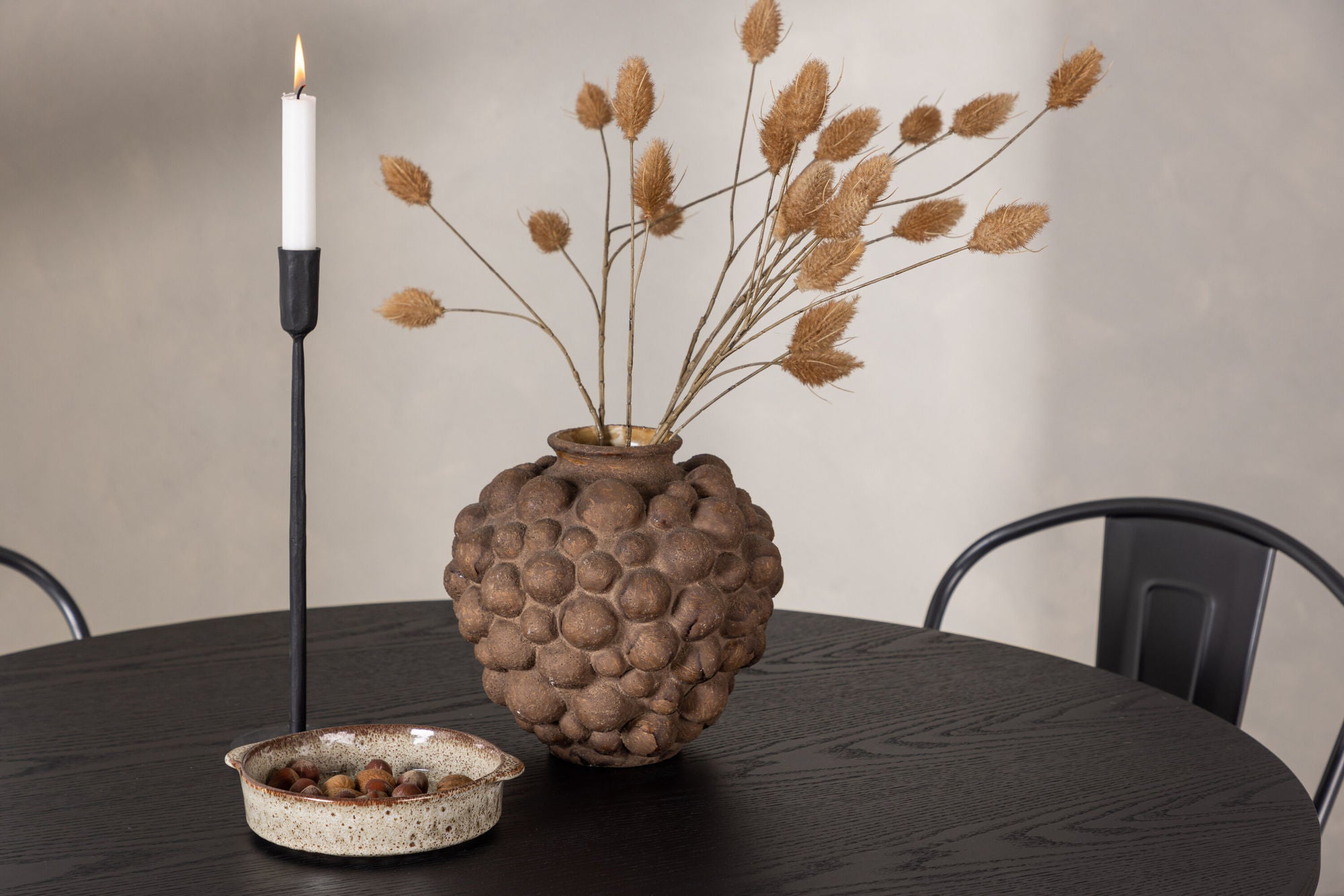 Venture Home OliviaDiningbord-Black/BlackVeneer+TempeDiningstol-Darkgrey/DarkBrownMDF_4