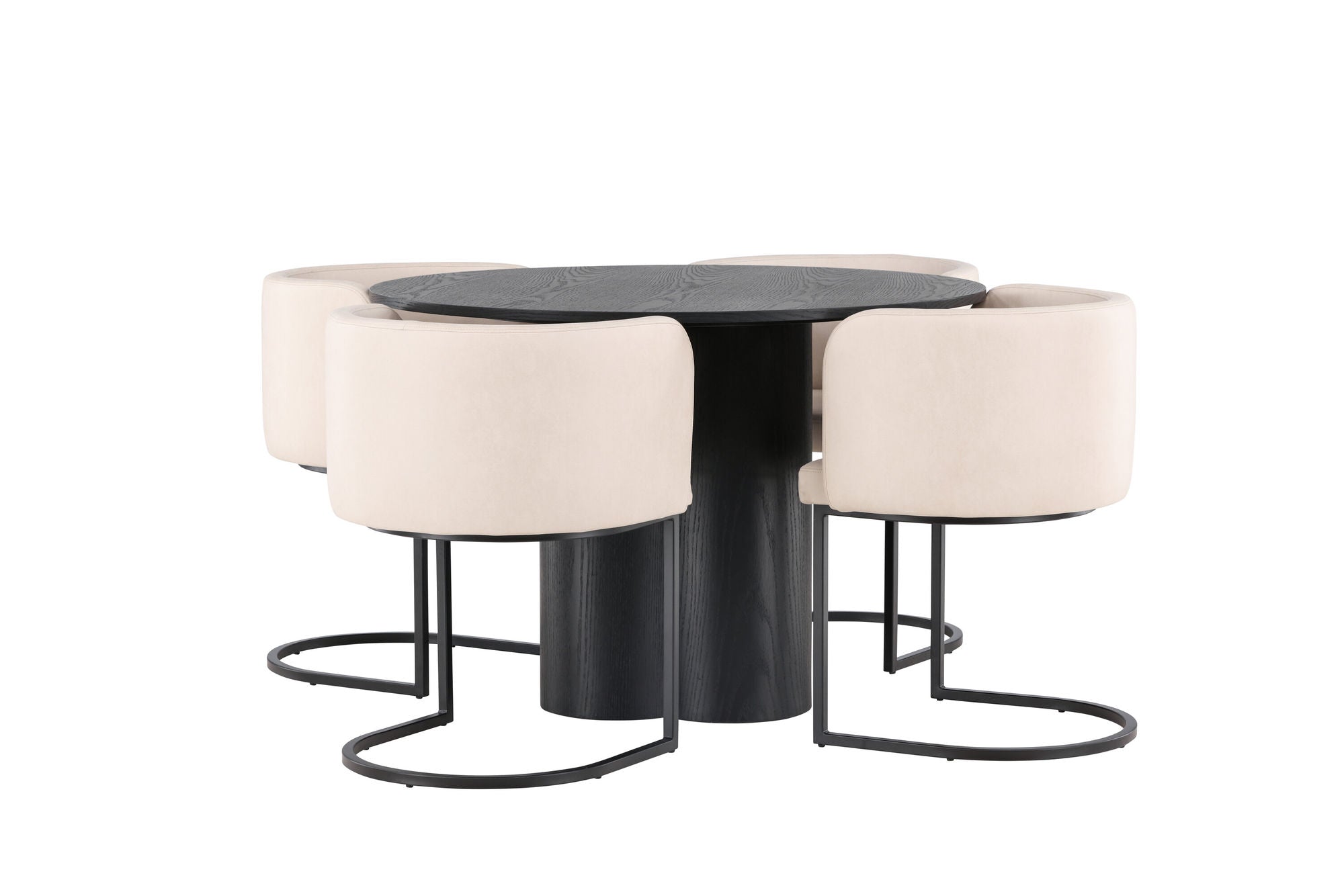 Venture Home OliviaDiningbord-Black/BlackVeneer+SimrishmanDiningstol-Black/BeigeTC-fabric_4