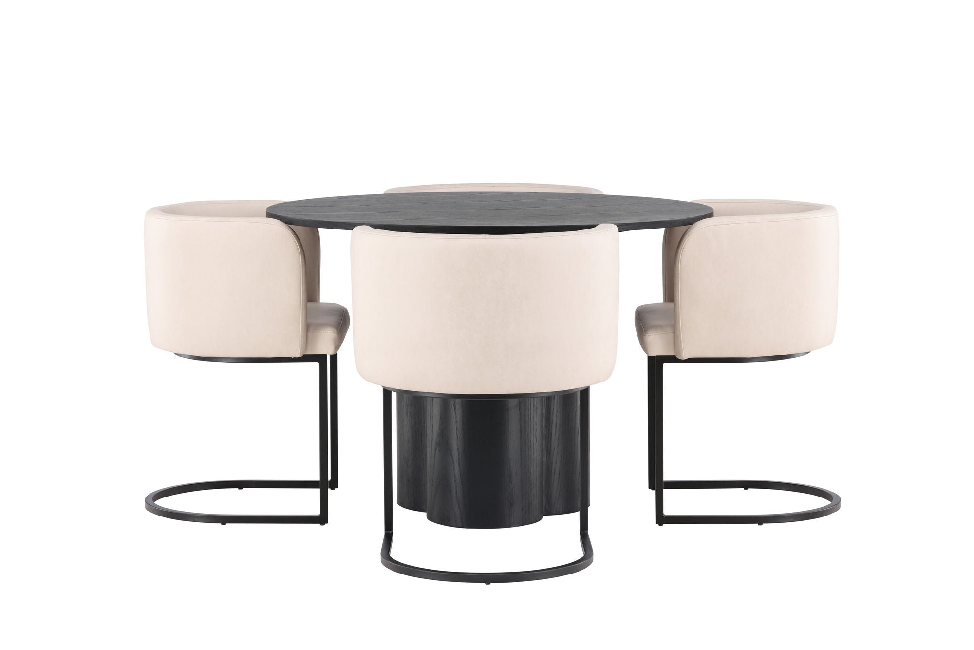Venture Home OliviaDiningbord-Black/BlackVeneer+SimrishmanDiningstol-Black/BeigeTC-fabric_4