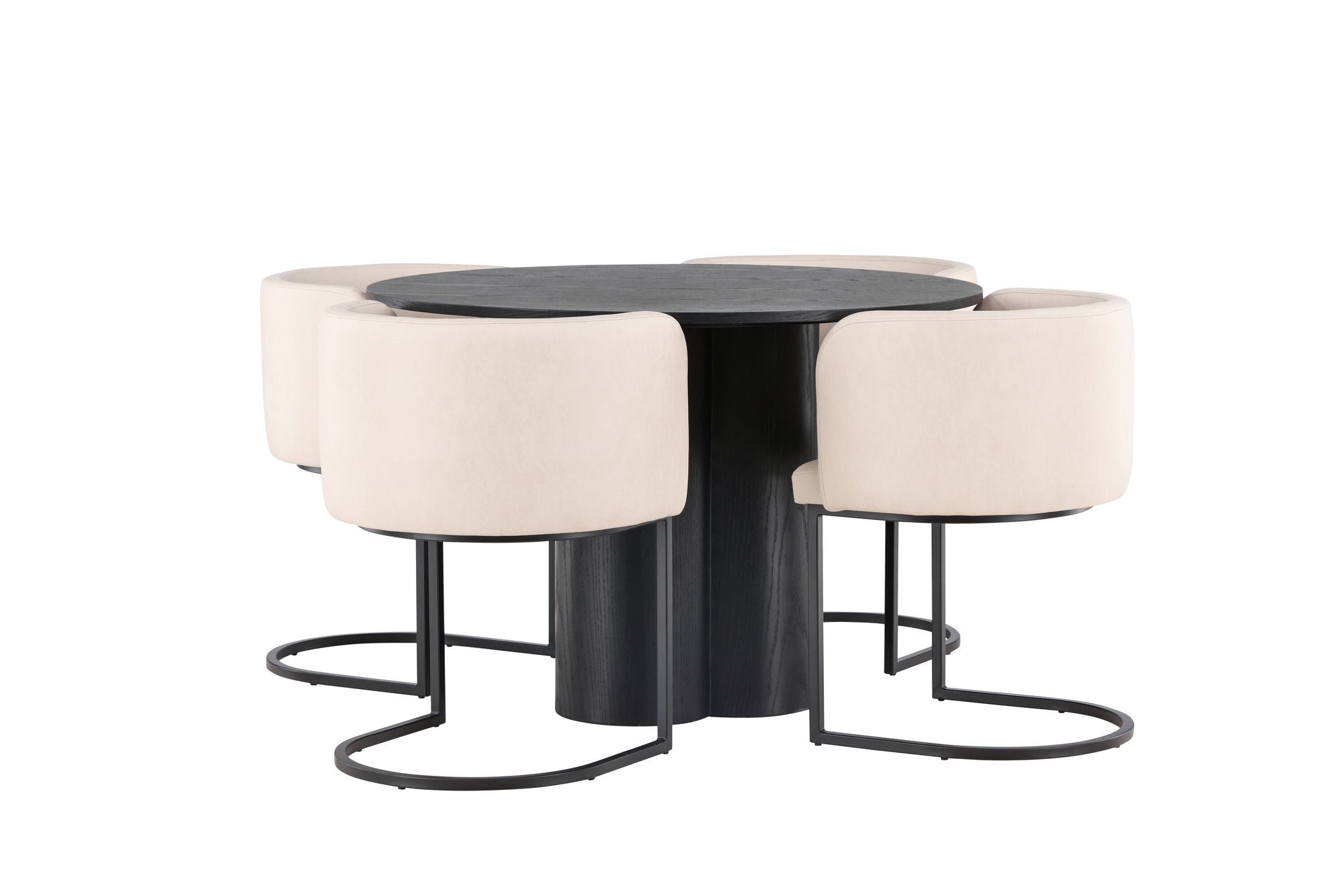 Venture Home OliviaDiningbord-Black/BlackVeneer+SimrishmanDiningstol-Black/BeigeTC-fabric_4