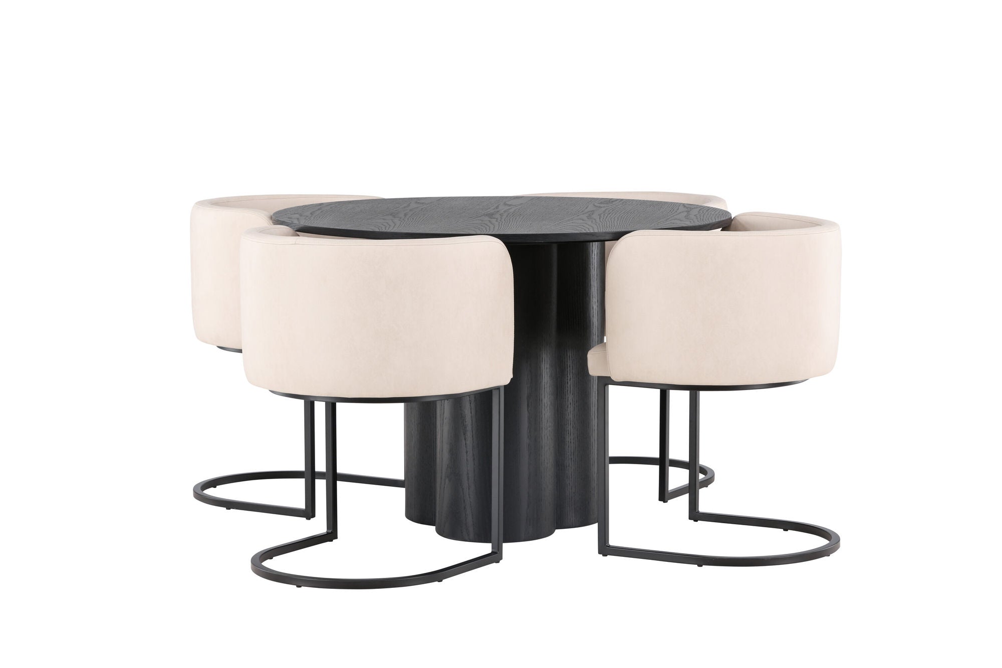 Venture Home OliviaDiningbord-Black/BlackVeneer+SimrishmanDiningstol-Black/BeigeTC-fabric_4