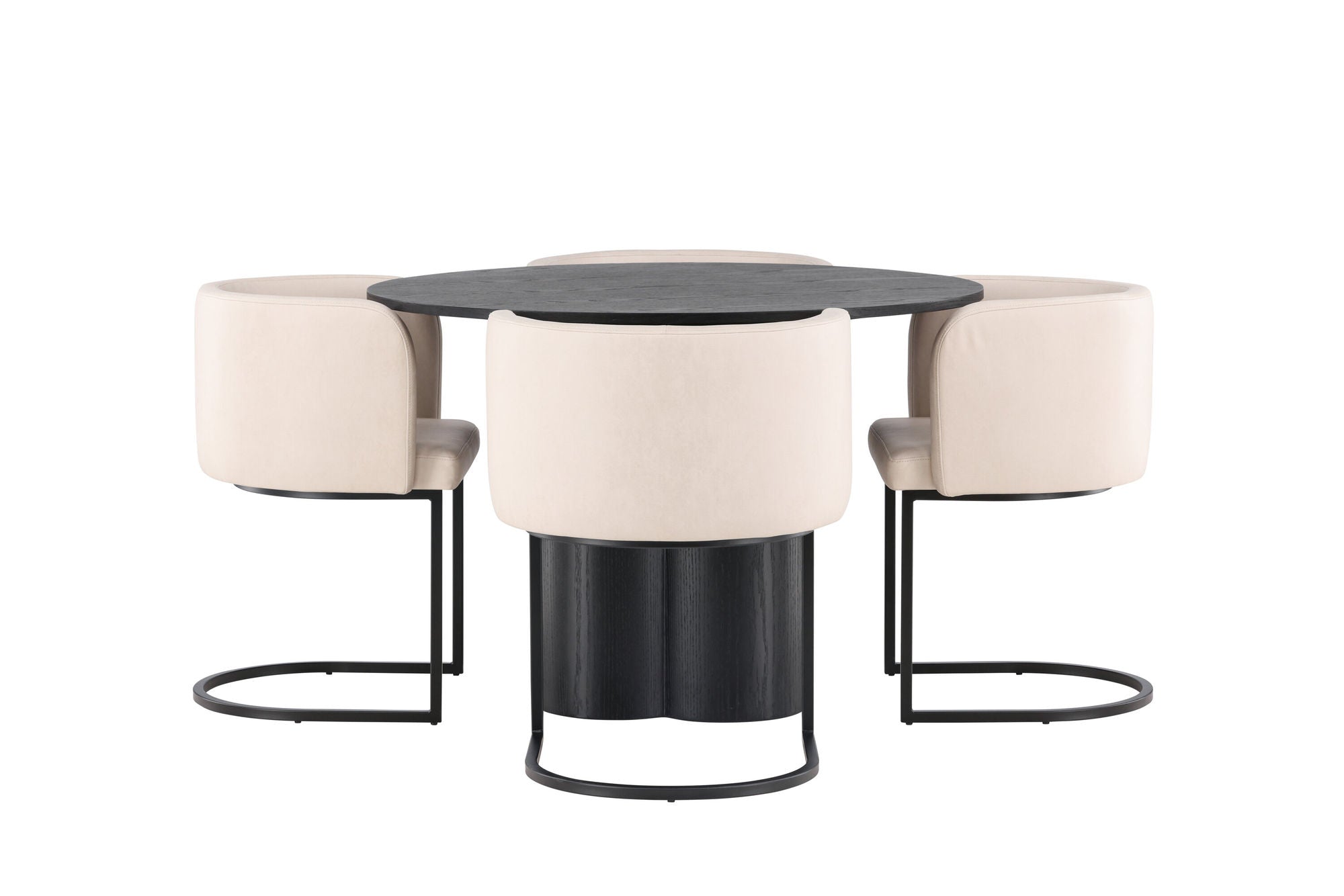 Venture Home OliviaDiningbord-Black/BlackVeneer+SimrishmanDiningstol-Black/BeigeTC-fabric_4