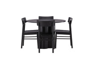 Venture Home OliviaDiningbord-Black/BlackVeneer+MontrosDiningstol-Natural/NaturalRubberwood_4