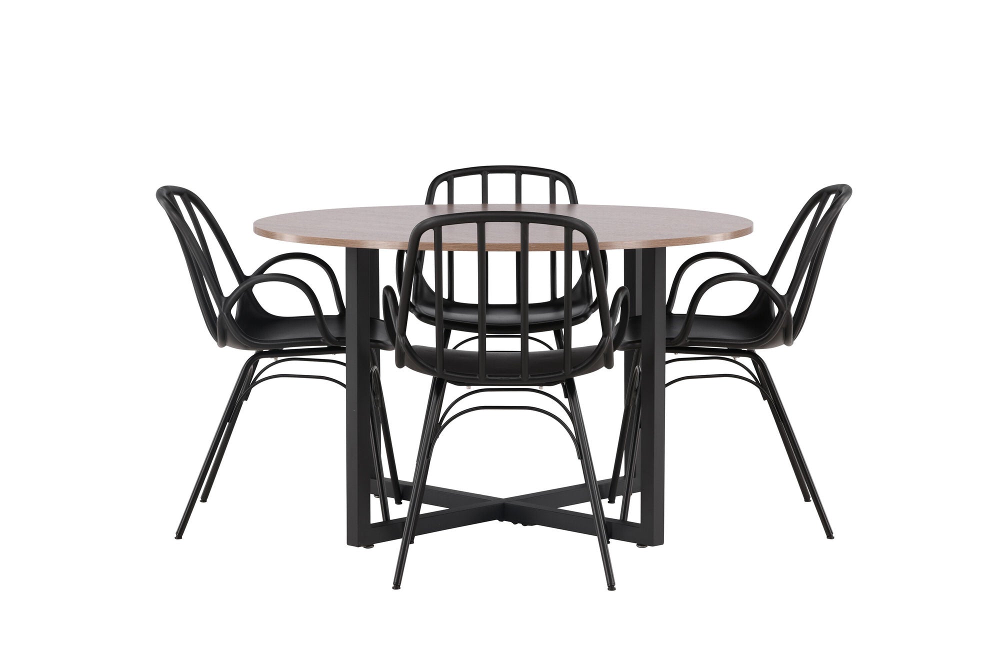 Venture Home Durango spisebord - Black / Walnut MDF +Dyrön Spisebordsstol - Black Polypropylene _4