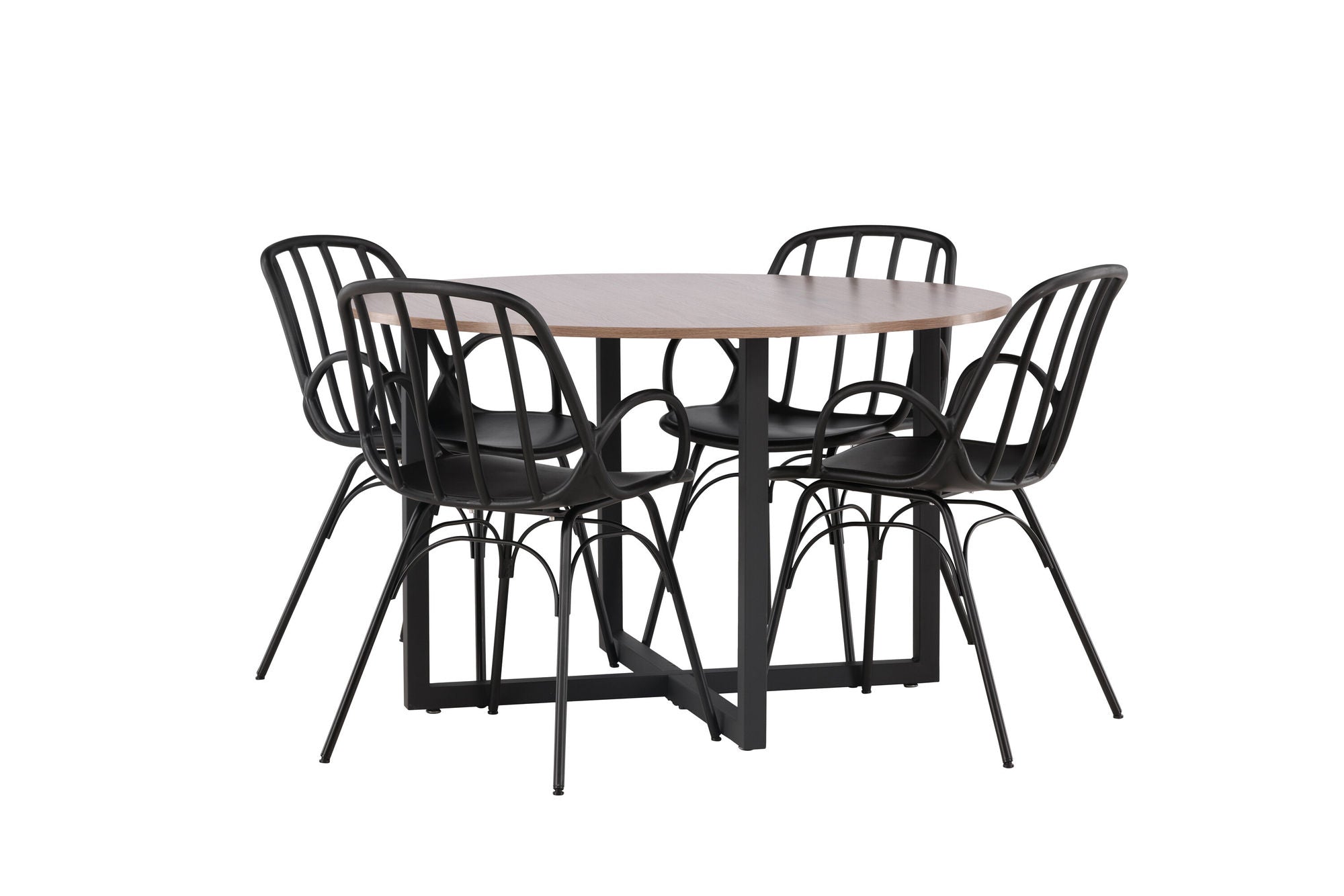 Venture Home Durango spisebord - Black / Walnut MDF +Dyrön Spisebordsstol - Black Polypropylene _4