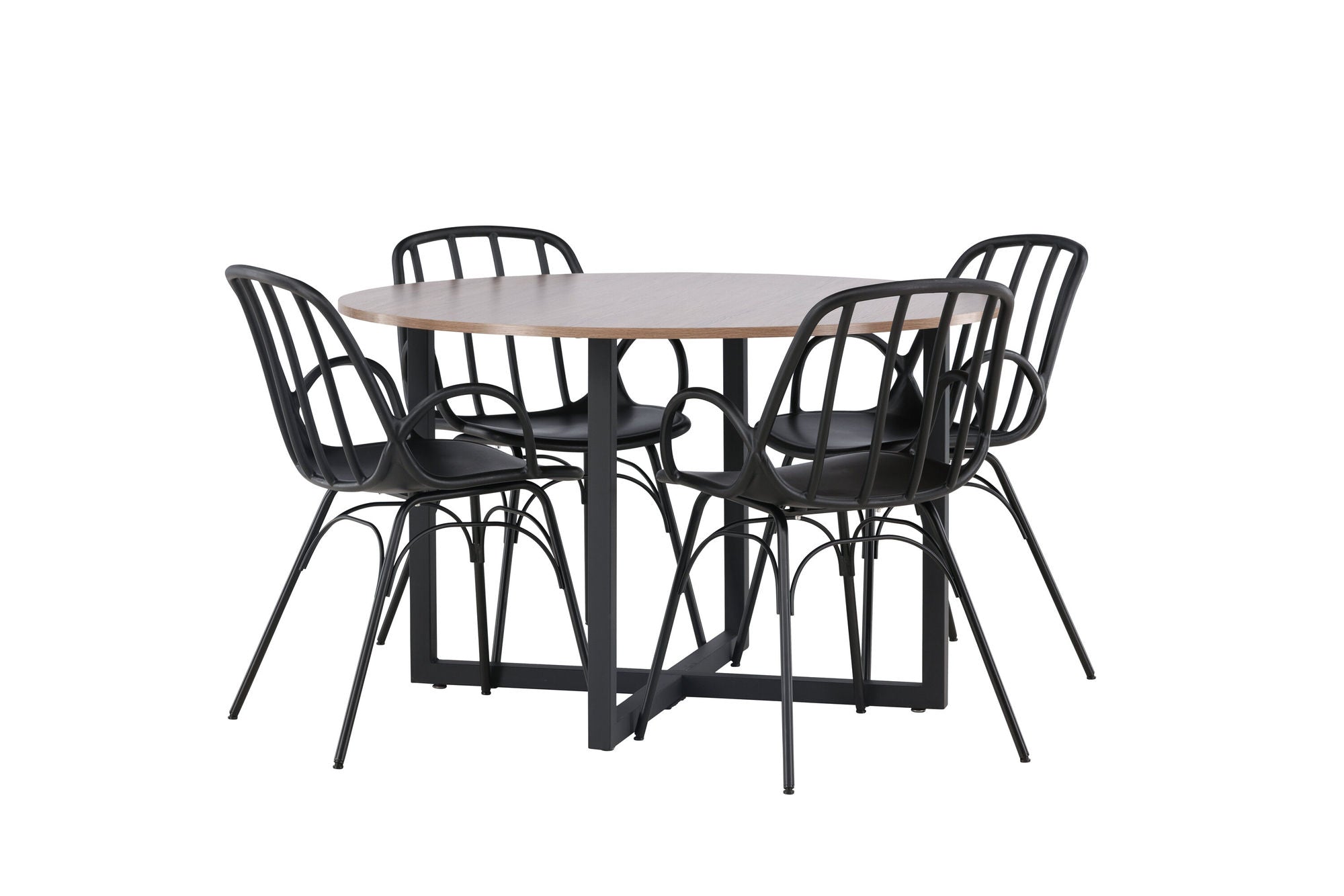 Venture Home Durango spisebord - Black / Walnut MDF +Dyrön Spisebordsstol - Black Polypropylene _4