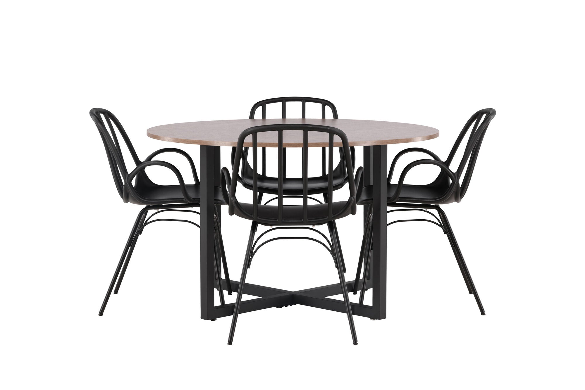 Venture Home Durango spisebord - Black / Walnut MDF +Dyrön Spisebordsstol - Black Polypropylene _4