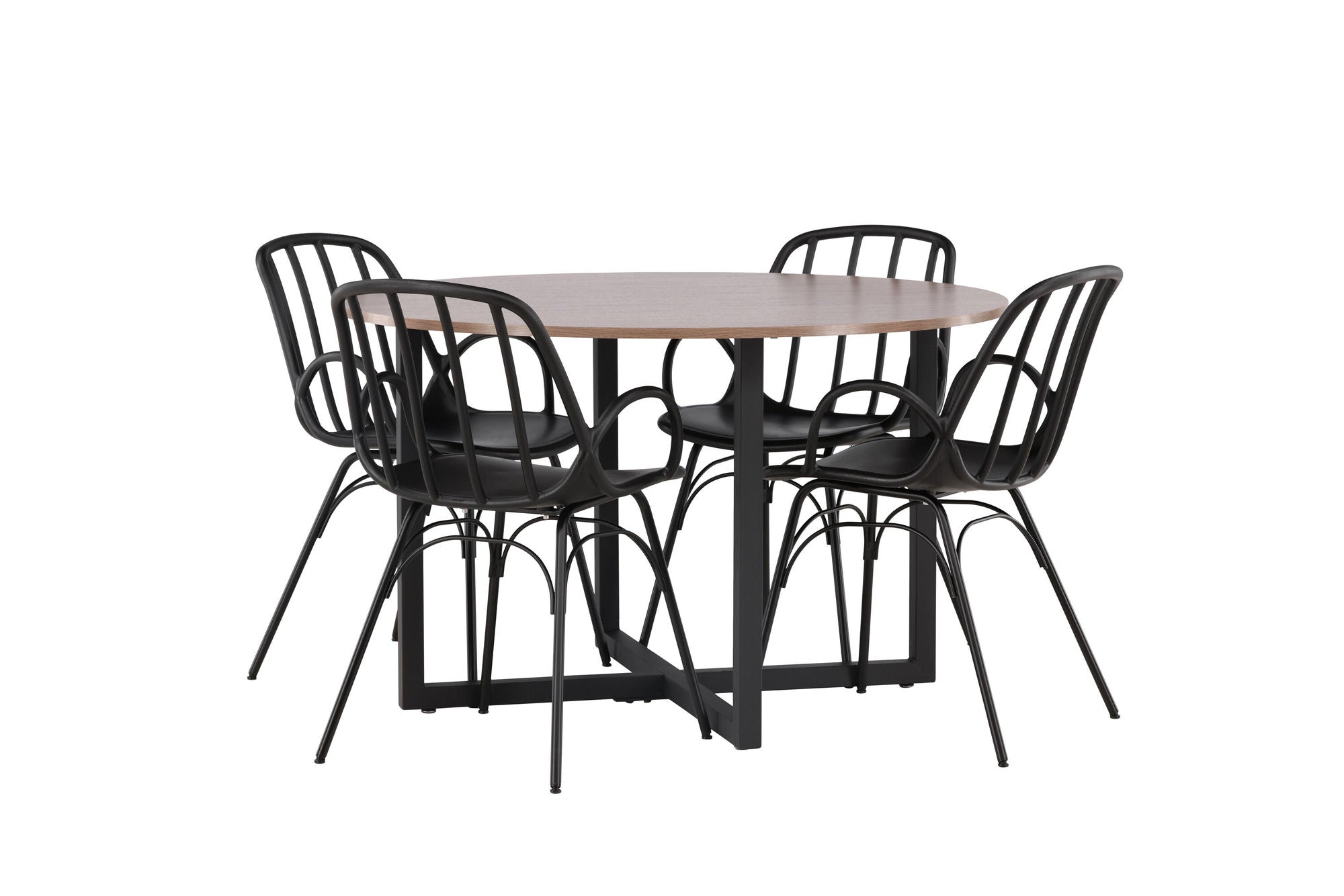 Venture Home Durango spisebord - Black / Walnut MDF +Dyrön Spisebordsstol - Black Polypropylene _4