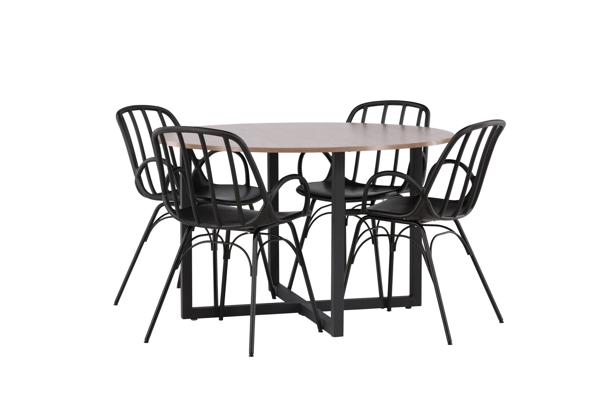 Venture Home Durango spisebord - Black / Walnut MDF +Dyrön Spisebordsstol - Black Polypropylene _4