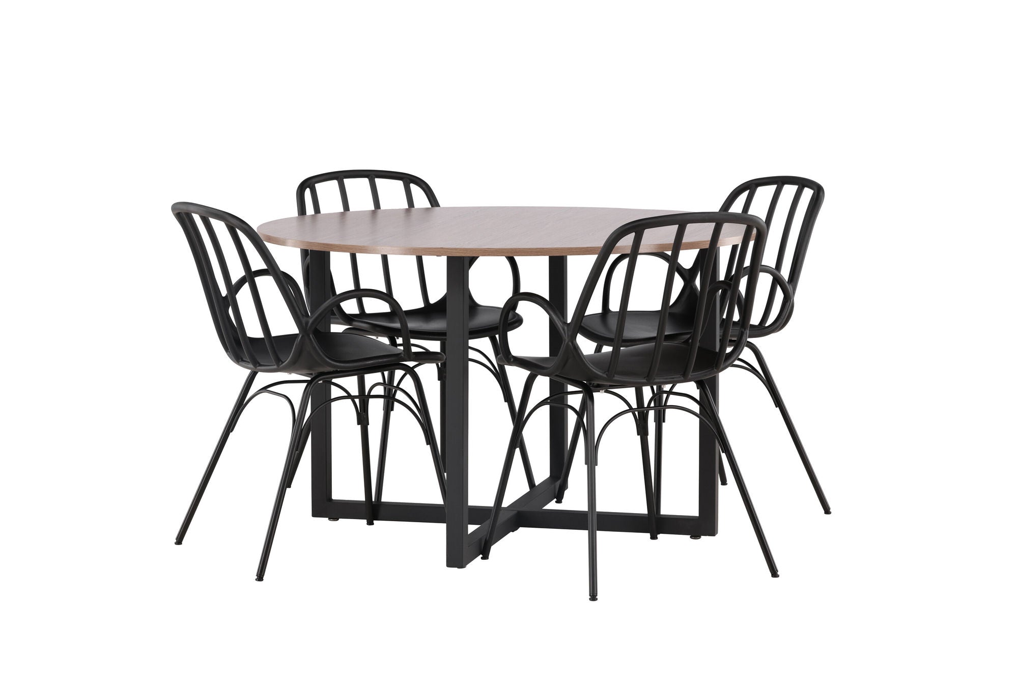 Venture Home Durango spisebord - Black / Walnut MDF +Dyrön Spisebordsstol - Black Polypropylene _4