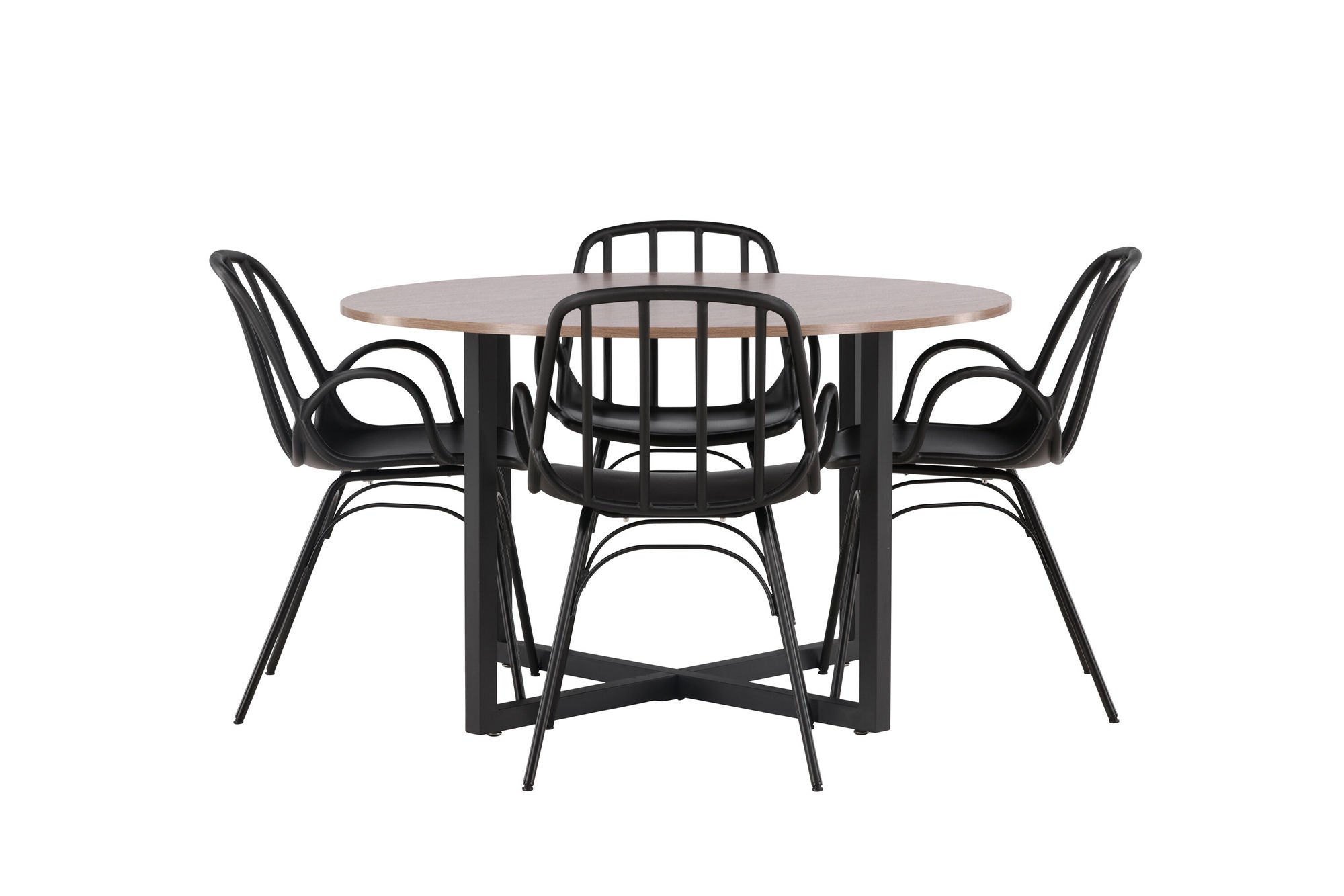 Venture Home Durango spisebord - Black / Walnut MDF +Dyrön Spisebordsstol - Black Polypropylene _4