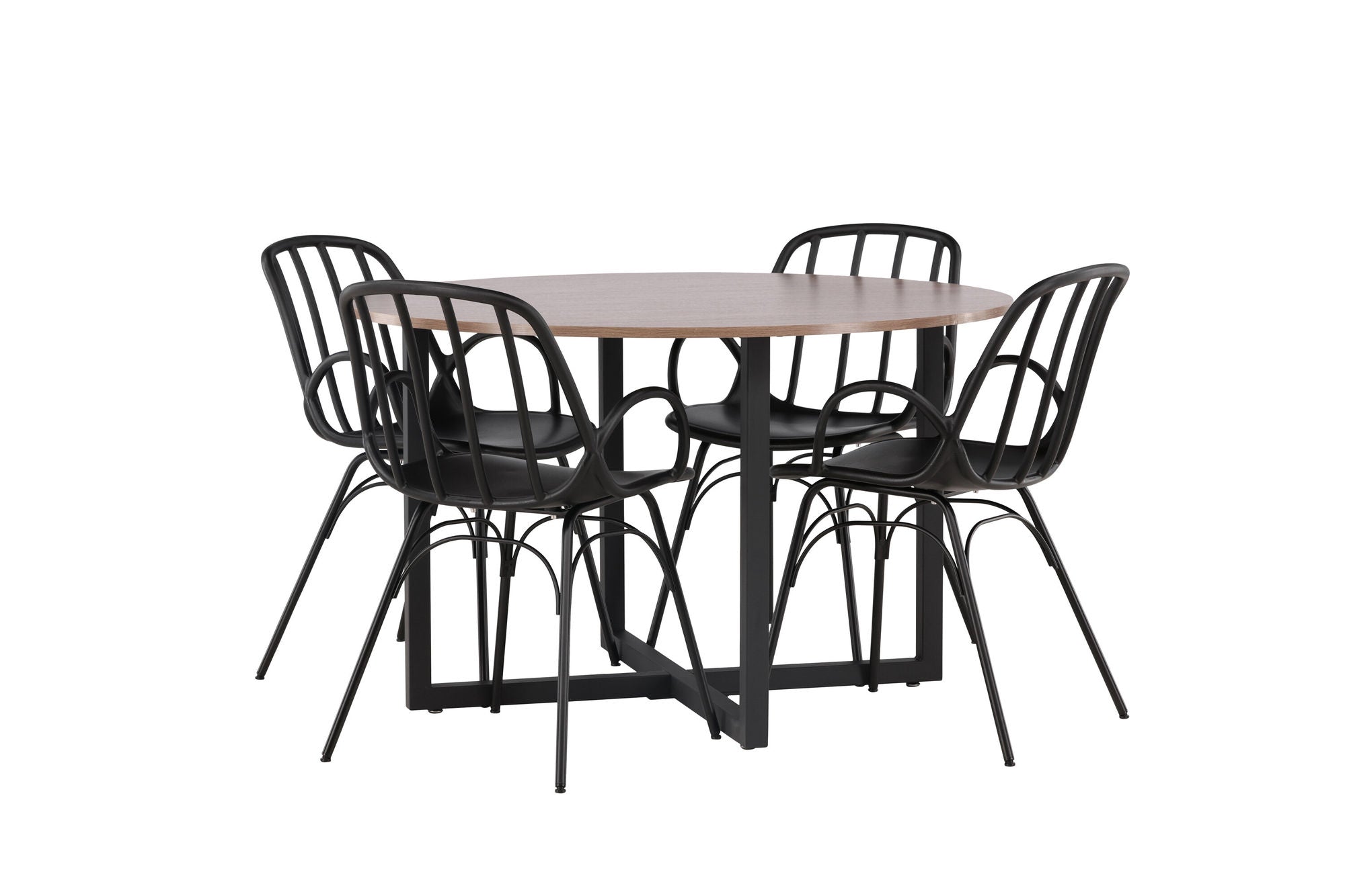 Venture Home Durango spisebord - Black / Walnut MDF +Dyrön Spisebordsstol - Black Polypropylene _4