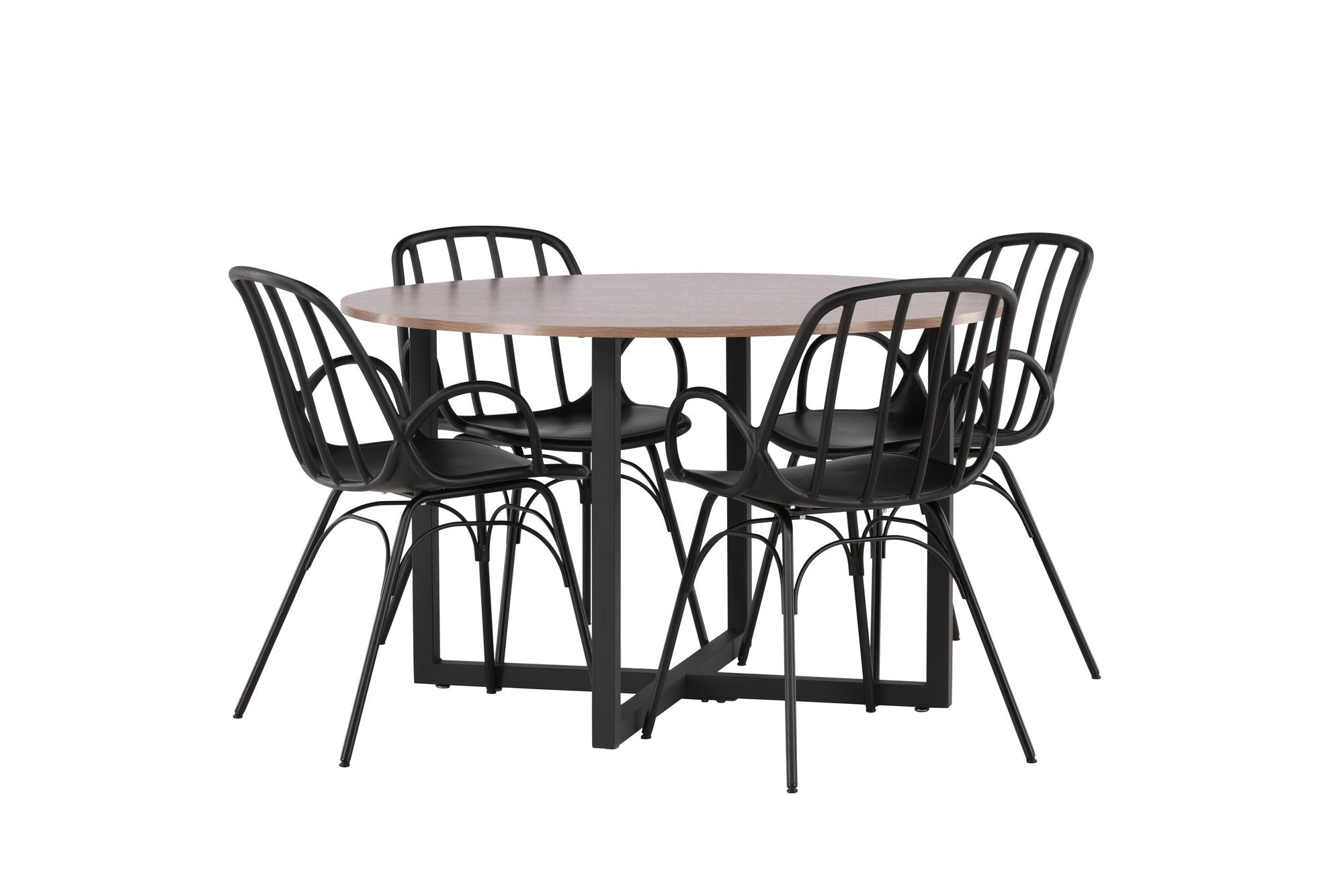 Venture Home Durango spisebord - Black / Walnut MDF +Dyrön Spisebordsstol - Black Polypropylene _4