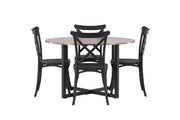 Venture Home Durango spisebord - Black / Walnut MDF +Crosett Spisebordsstol - Matte Black / Matte Black Plastic _4