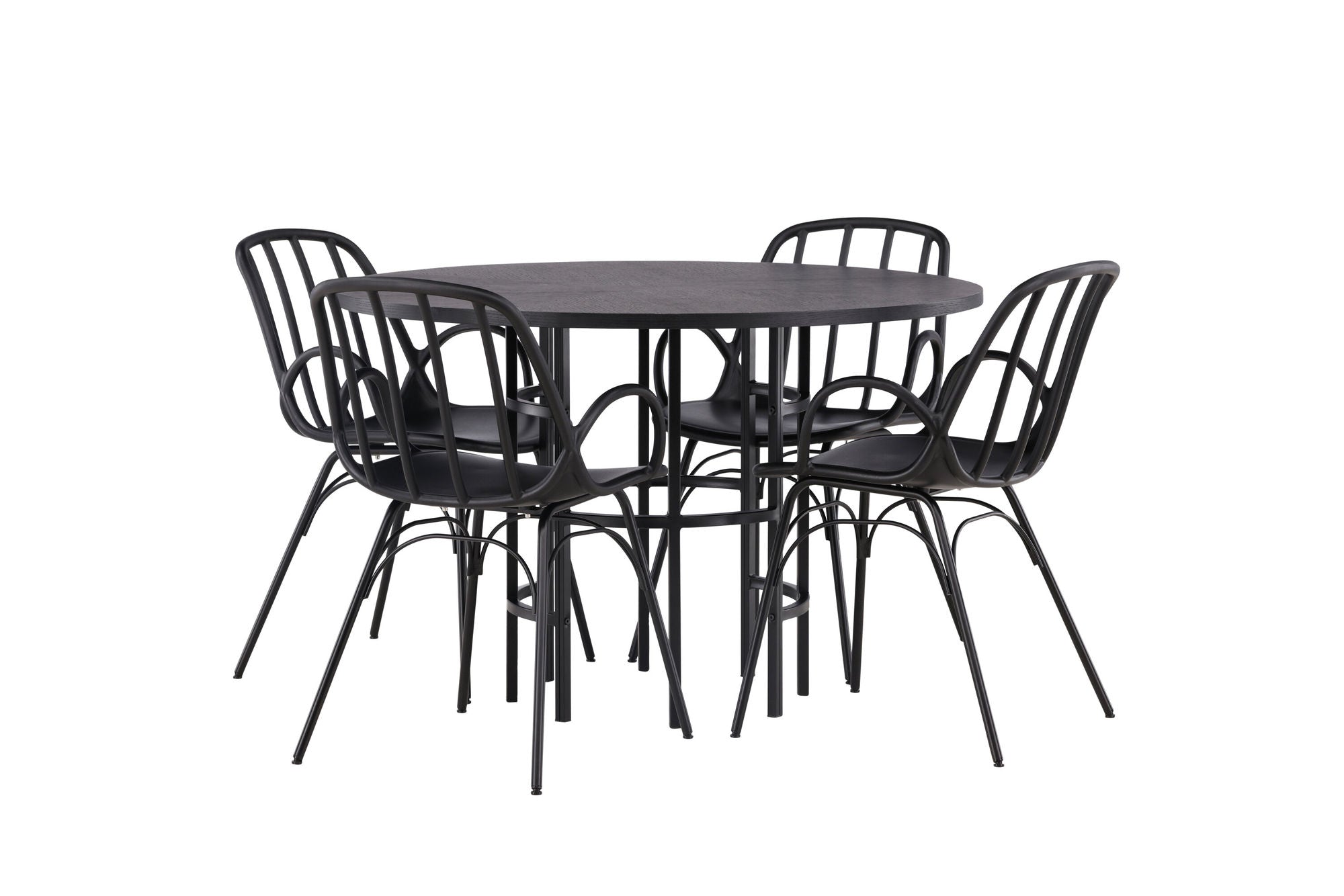Venture Home Copenhagen spisebord - Black / Black Veneer +Dyrön Spisebordsstol - Black Polypropylene _4