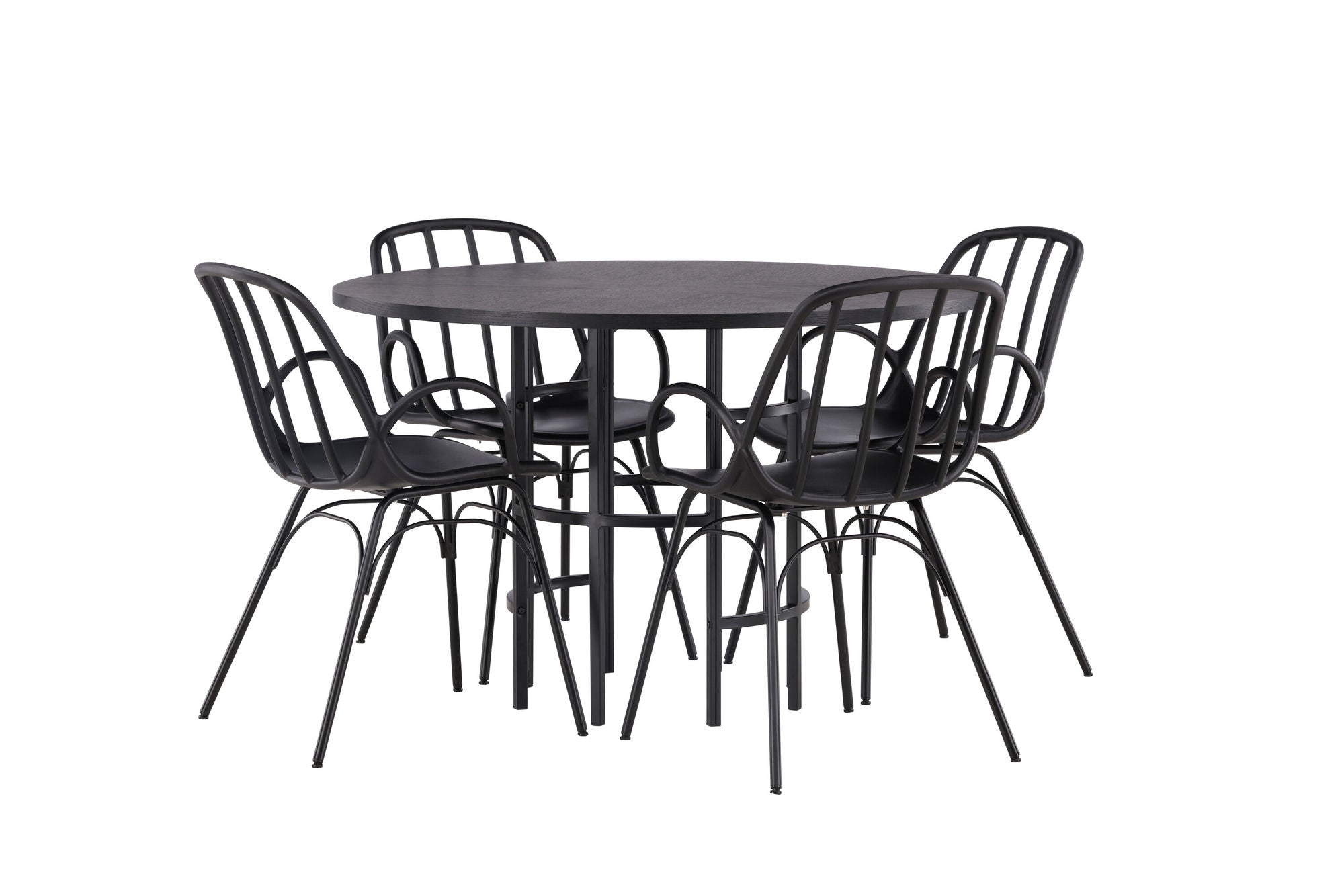 Venture Home Copenhagen spisebord - Black / Black Veneer +Dyrön Spisebordsstol - Black Polypropylene _4