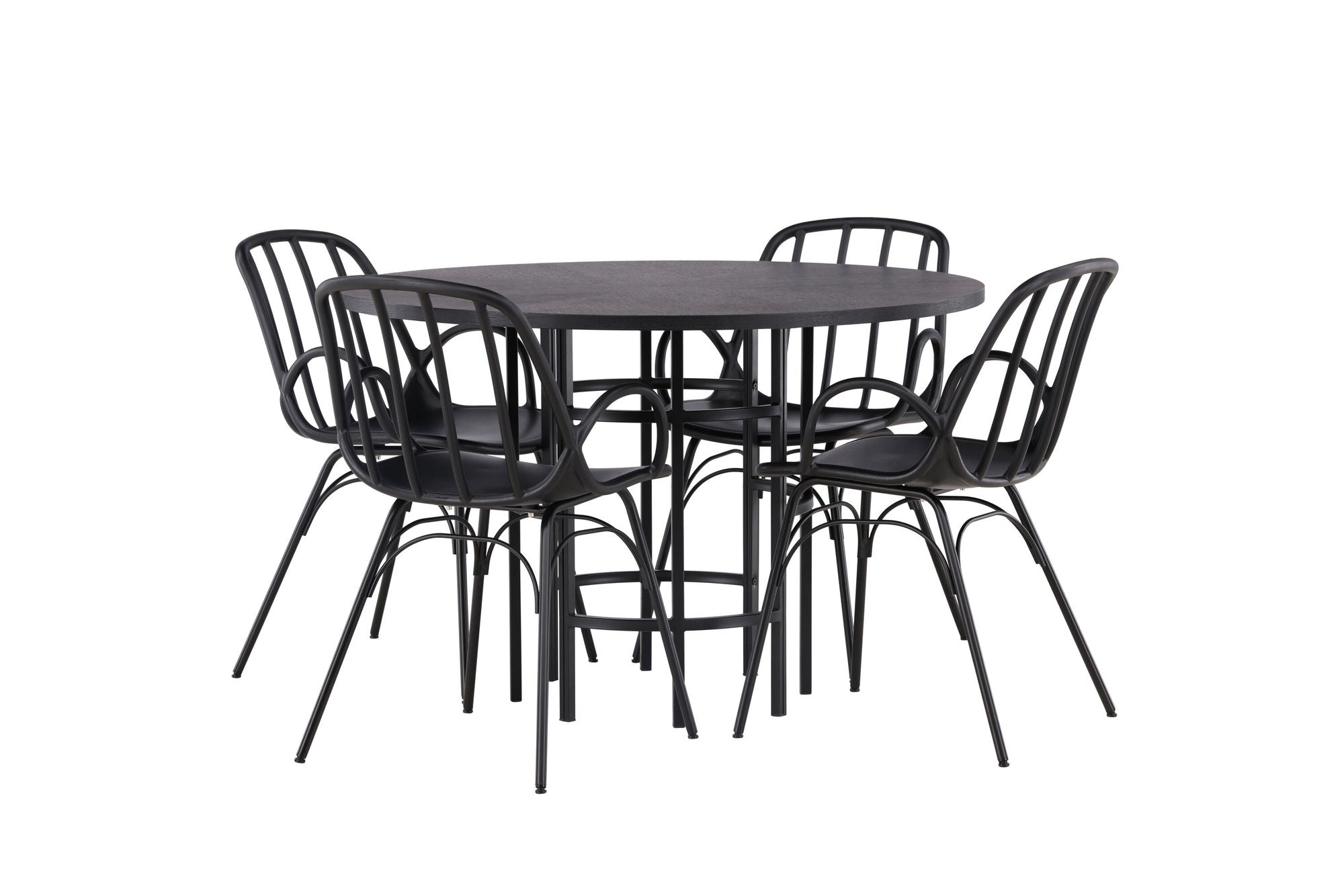 Venture Home Copenhagen spisebord - Black / Black Veneer +Dyrön Spisebordsstol - Black Polypropylene _4