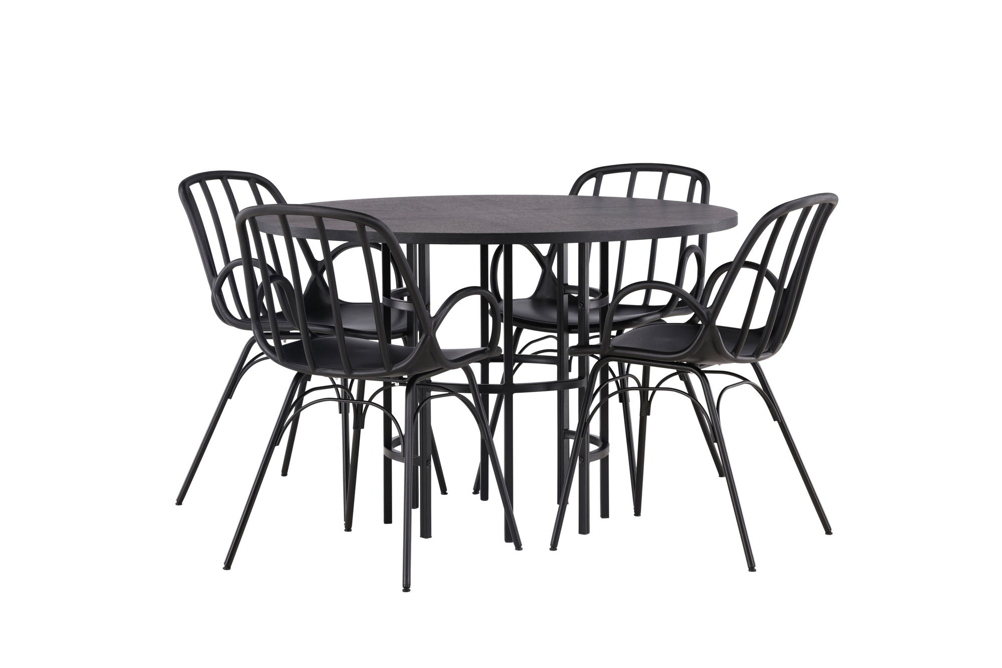 Venture Home Copenhagen spisebord - Black / Black Veneer +Dyrön Spisebordsstol - Black Polypropylene _4