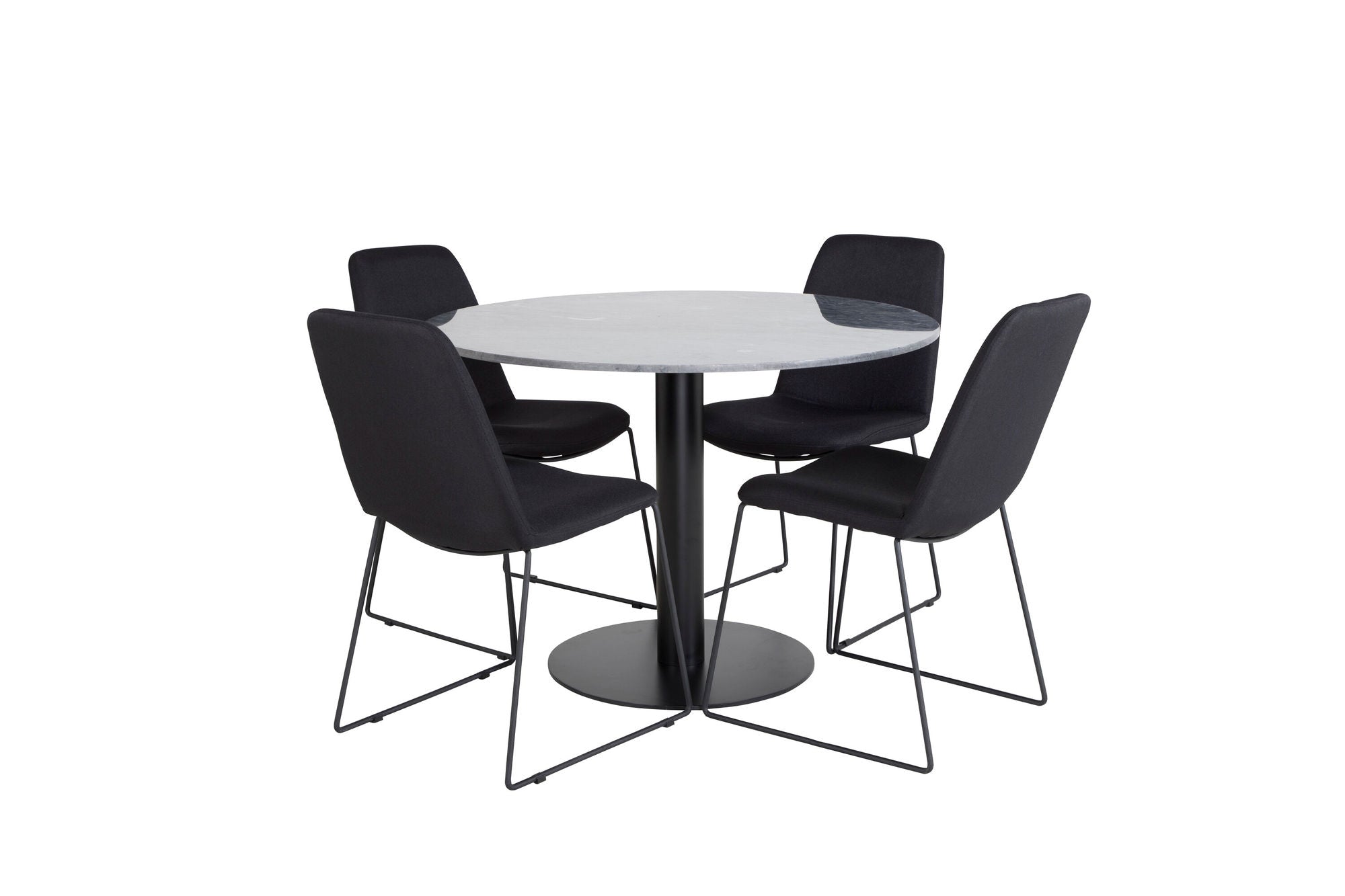 Venture Home Estelle rund spisebord ø106 H75 - Black / Black+Muce Spisebordsstol - Black Legs - Black Fabric_4