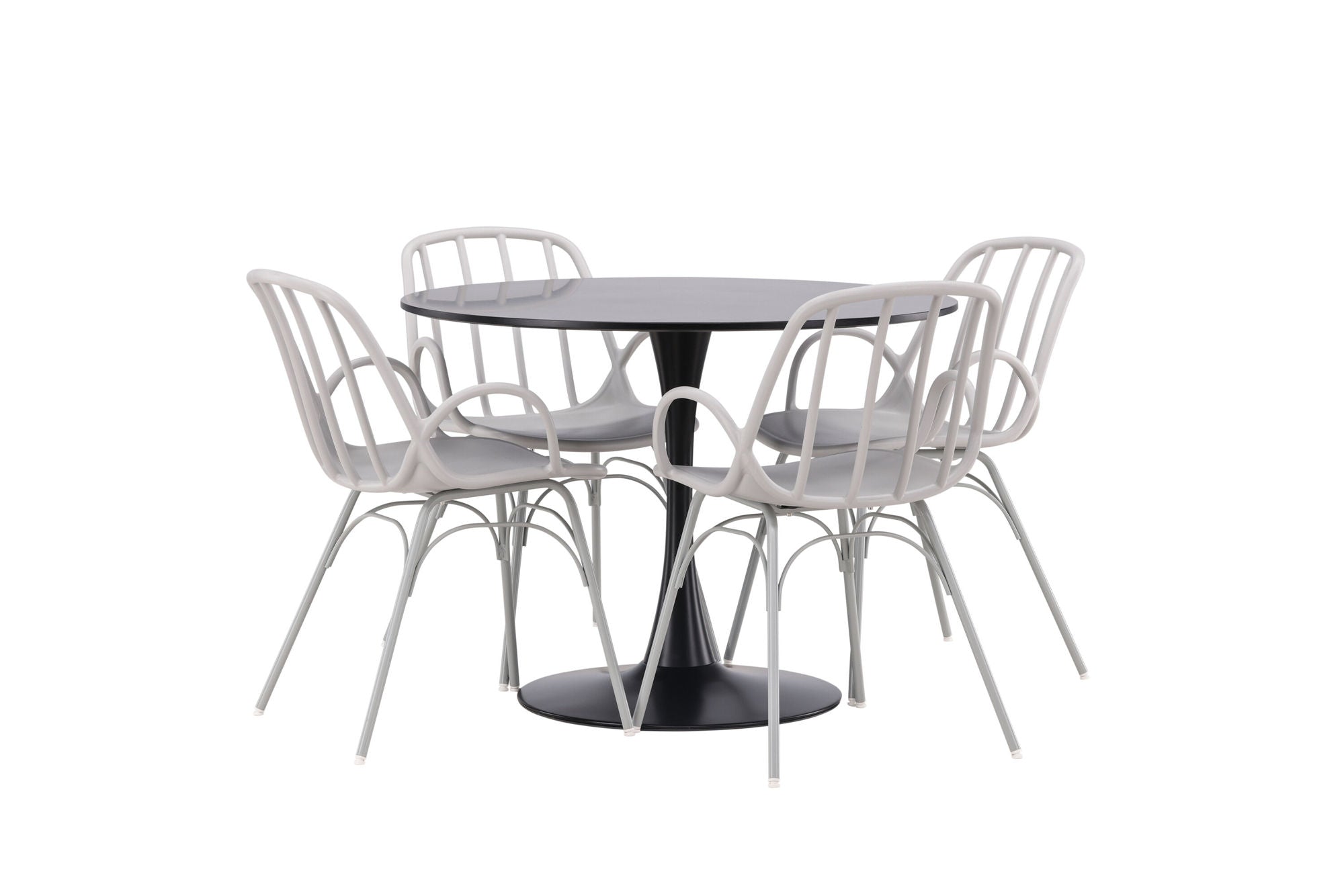 Venture Home Glade spisebord - Black / Black MDF +Dyrön Spisebordsstol - Greige Polypropylene _4