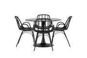 Venture Home Glade spisebord - Black / Black MDF +Dyrön Spisebordsstol - Black Polypropylene _4