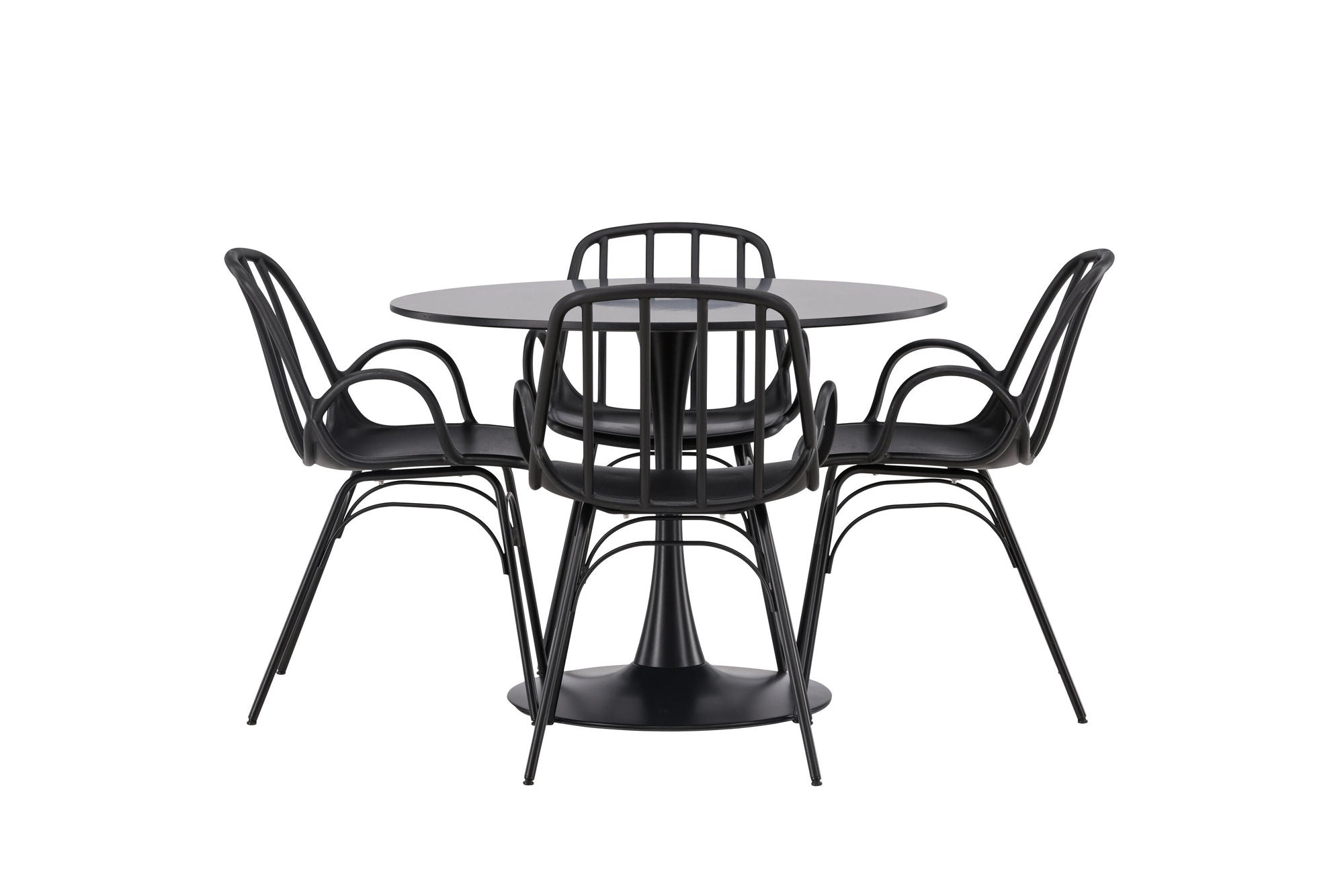 Venture Home Glade spisebord - Black / Black MDF +Dyrön Spisebordsstol - Black Polypropylene _4