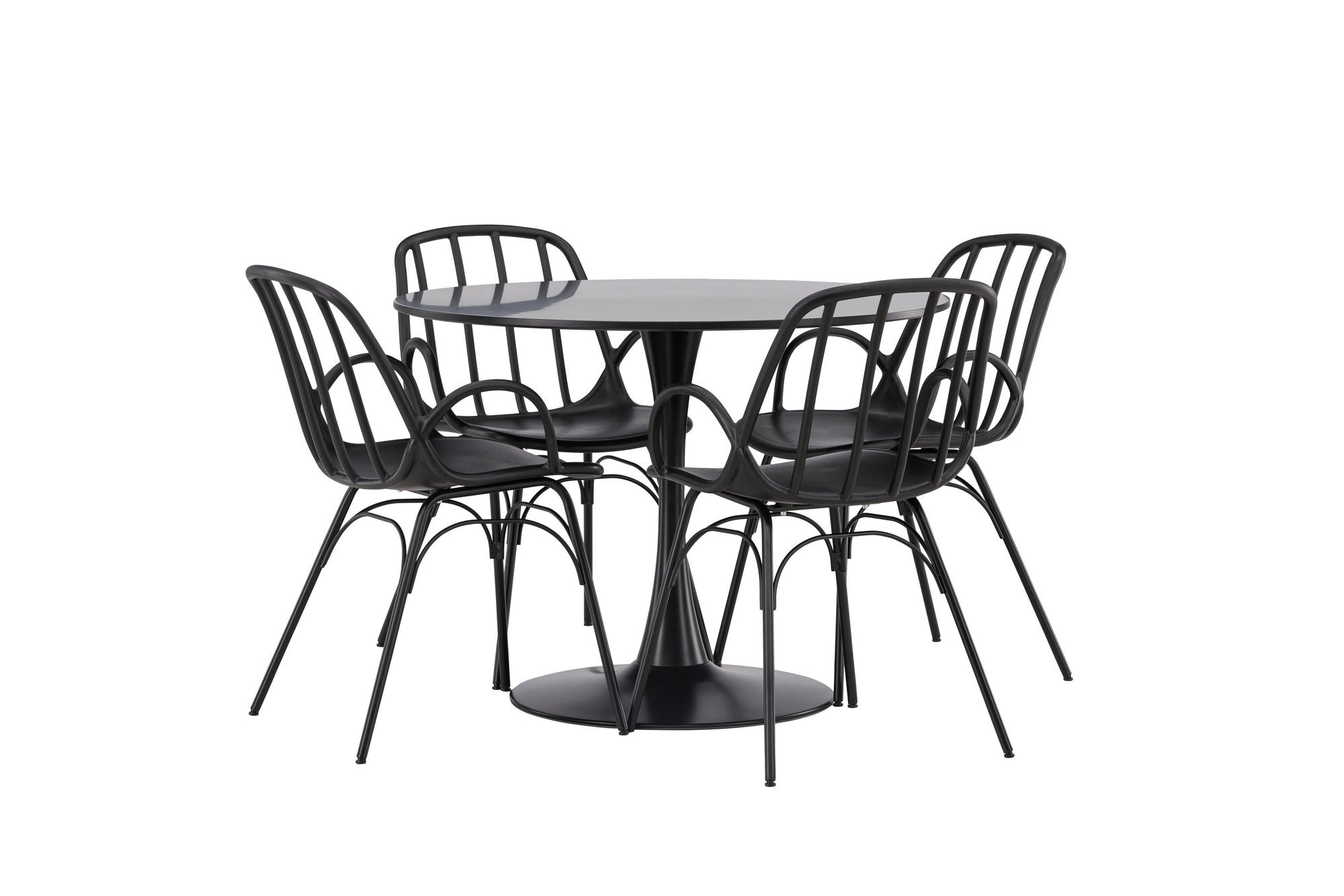 Venture Home Glade spisebord - Black / Black MDF +Dyrön Spisebordsstol - Black Polypropylene _4
