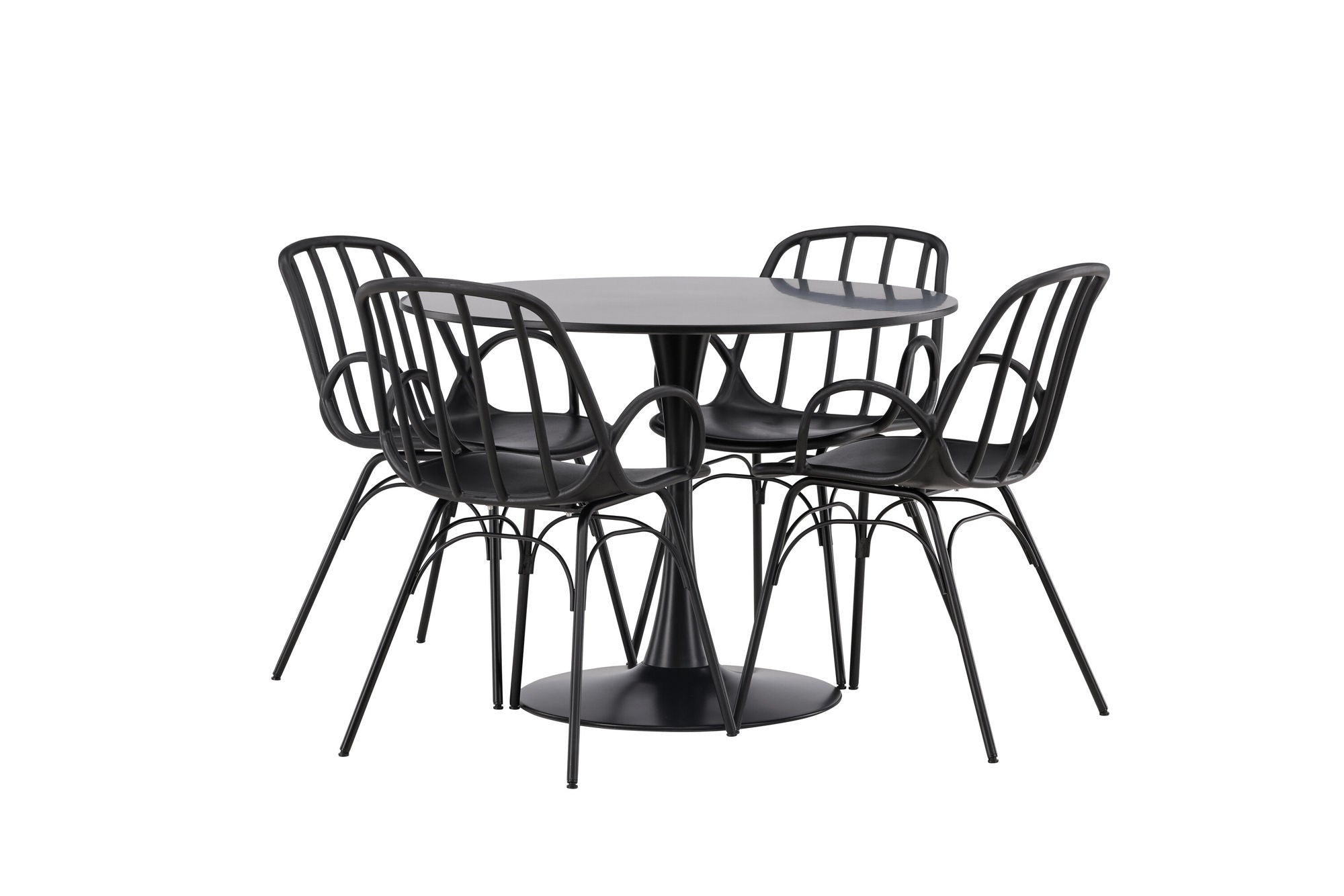 Venture Home Glade spisebord - Black / Black MDF +Dyrön Spisebordsstol - Black Polypropylene _4