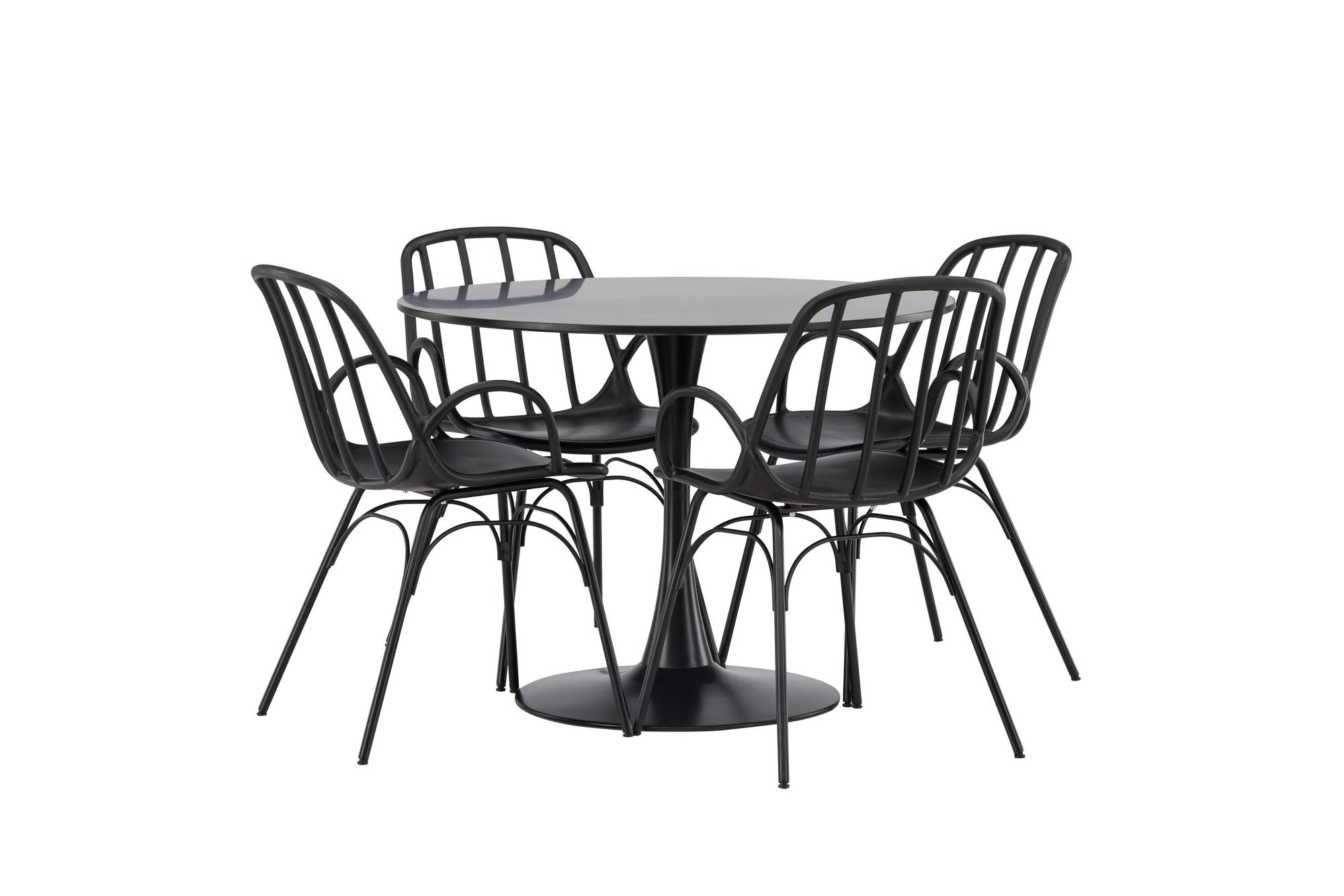 Venture Home Glade spisebord - Black / Black MDF +Dyrön Spisebordsstol - Black Polypropylene _4