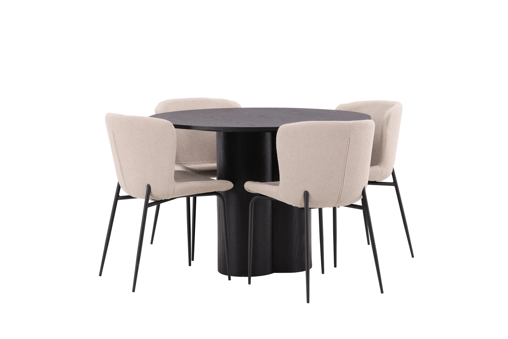 Venture Home OliviaDiningbord-Black/BlackVeneer+ModestoDiningstol-Beige/BeigeBoucle_4