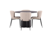 Venture Home OliviaDiningbord-Black/BlackVeneer+ModestoDiningstol-Beige/BeigeBoucle_4