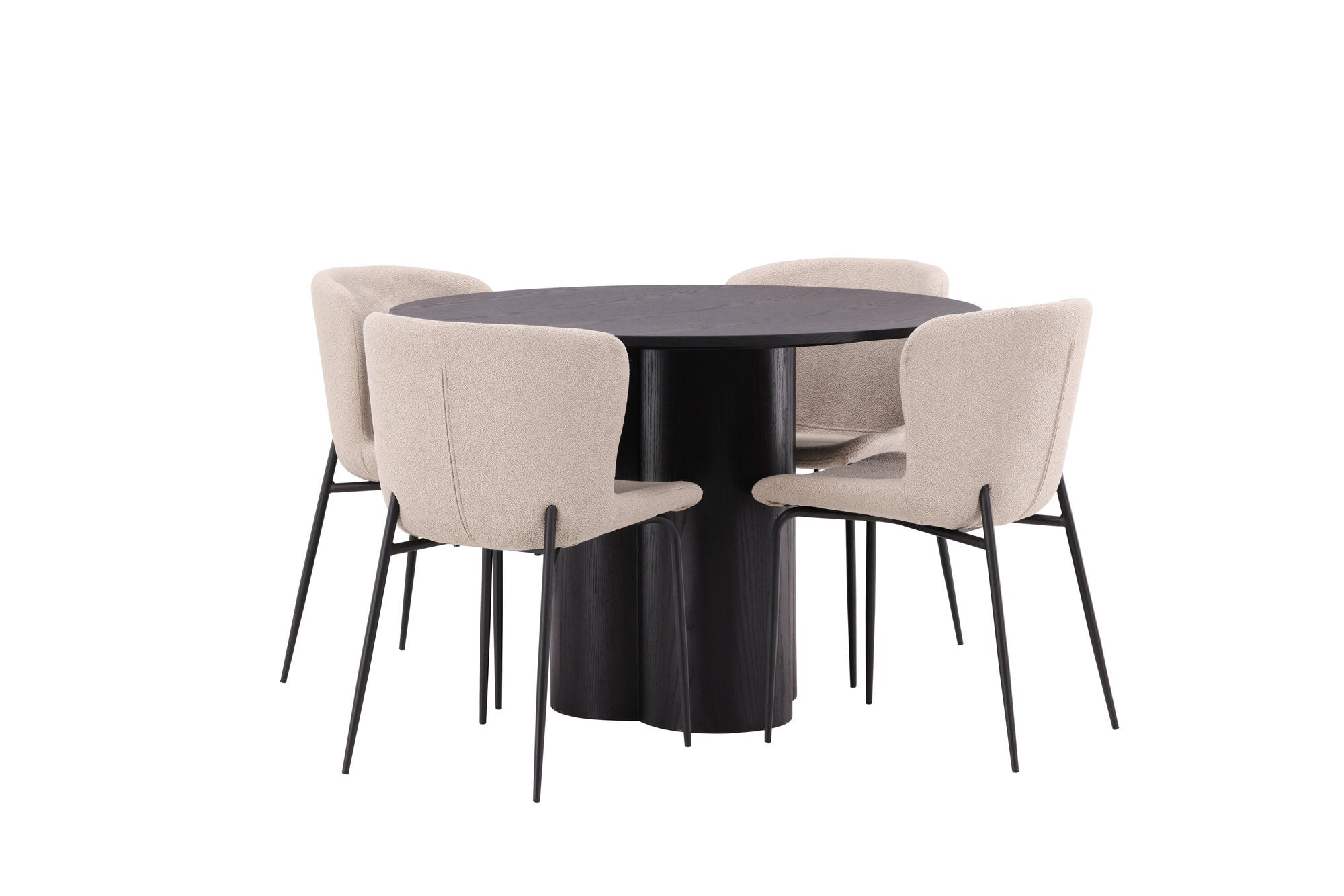 Venture Home OliviaDiningbord-Black/BlackVeneer+ModestoDiningstol-Beige/BeigeBoucle_4