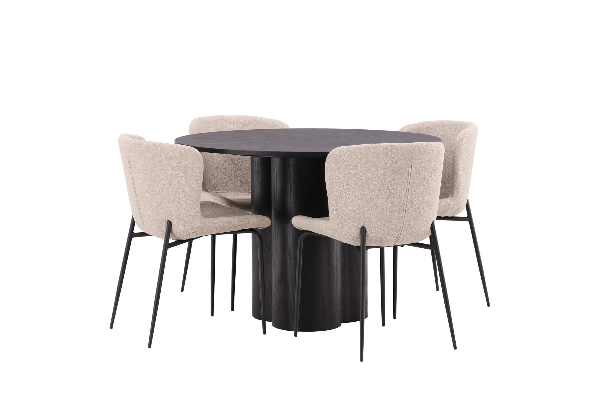 Venture Home OliviaDiningbord-Black/BlackVeneer+ModestoDiningstol-Beige/BeigeBoucle_4