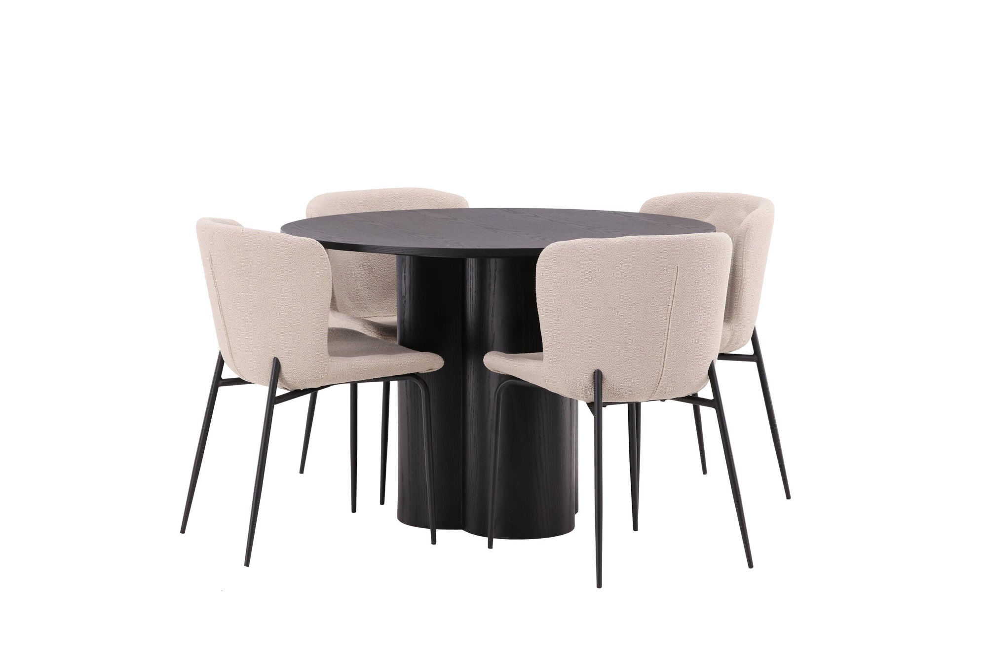 Venture Home OliviaDiningbord-Black/BlackVeneer+ModestoDiningstol-Beige/BeigeBoucle_4