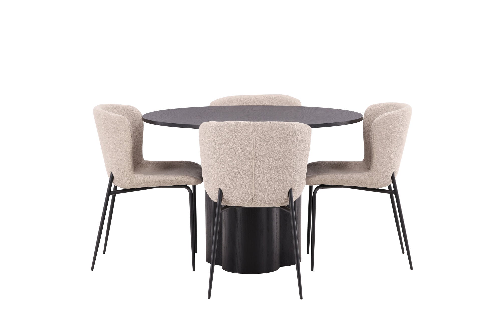 Venture Home OliviaDiningbord-Black/BlackVeneer+ModestoDiningstol-Beige/BeigeBoucle_4