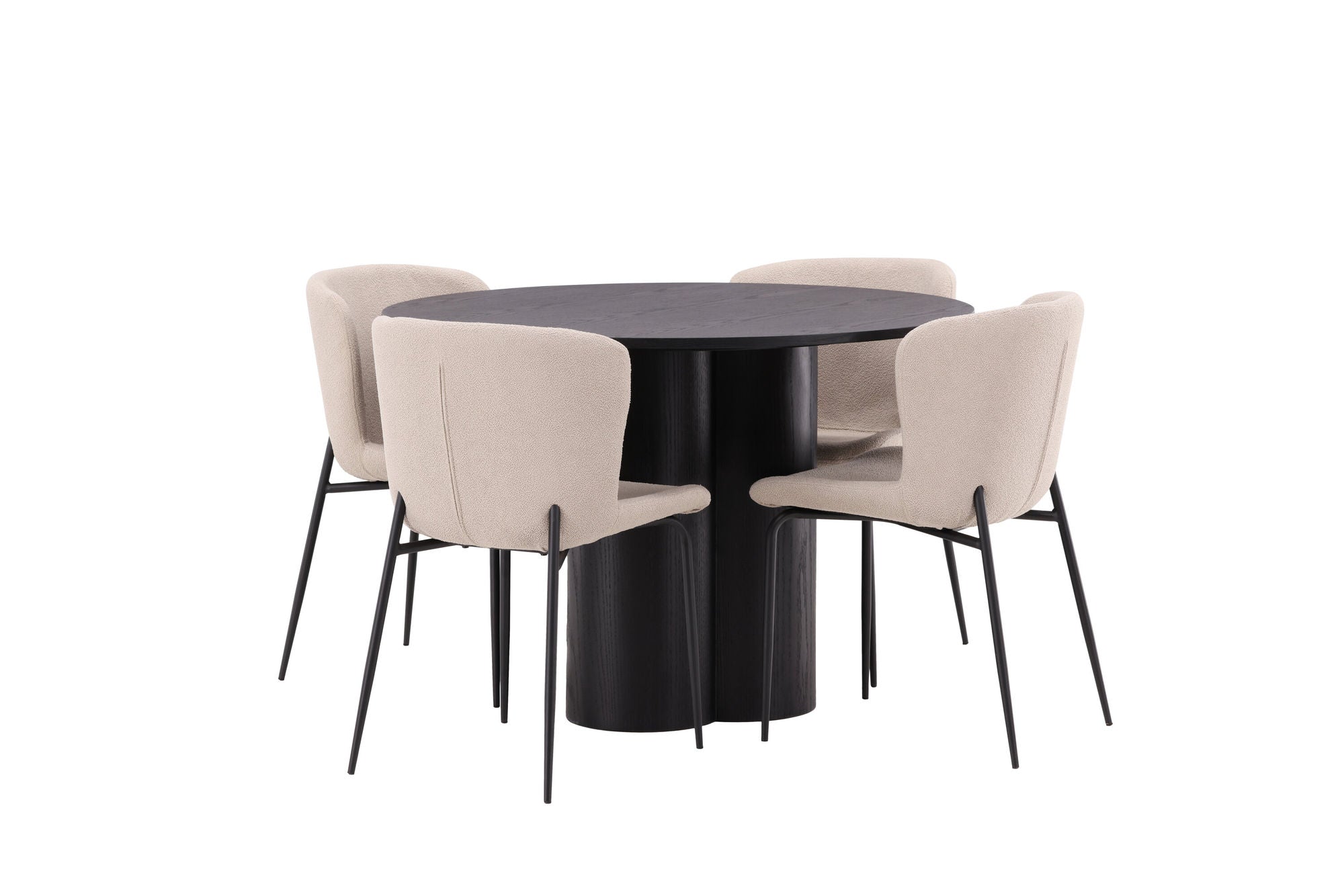 Venture Home OliviaDiningbord-Black/BlackVeneer+ModestoDiningstol-Beige/BeigeBoucle_4